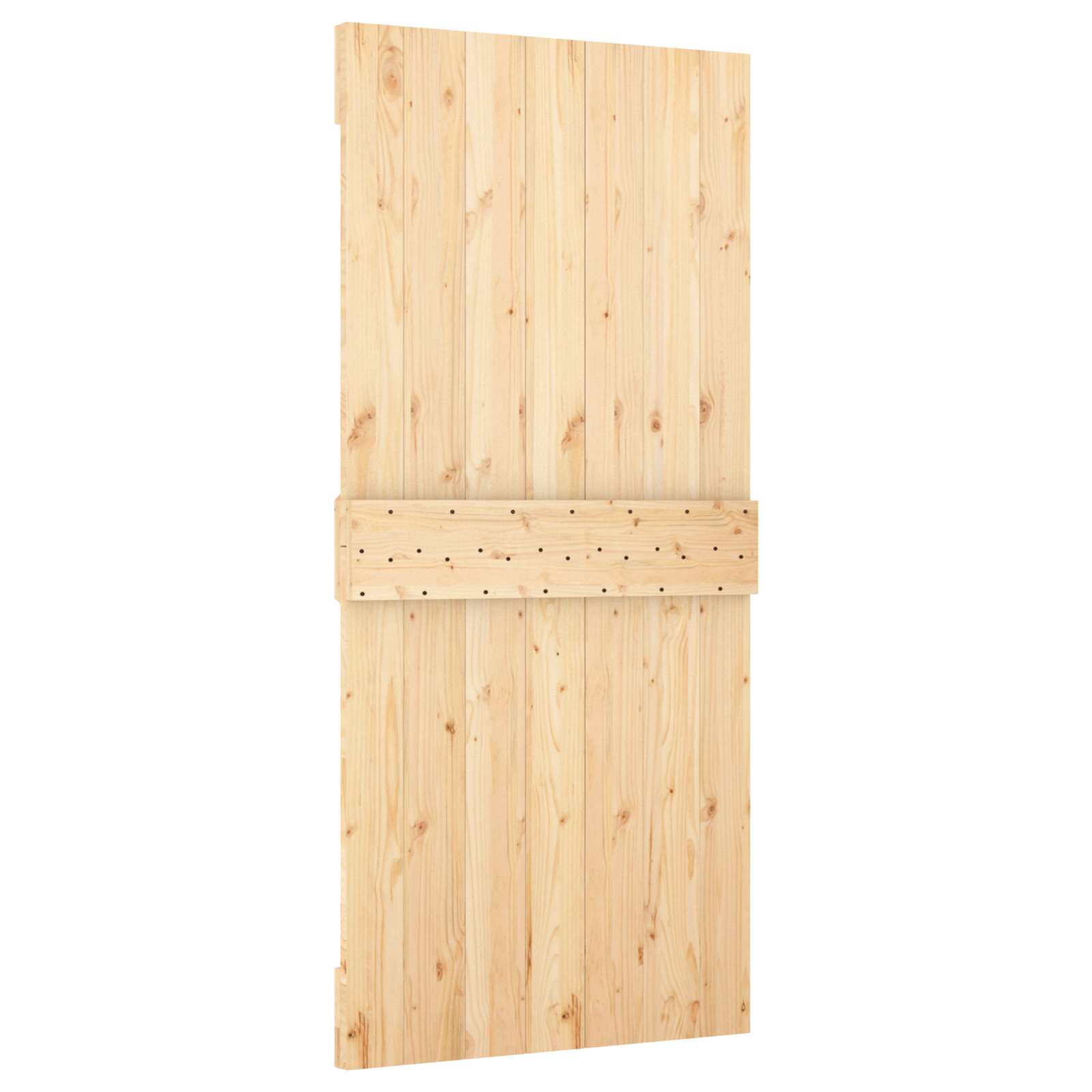Klizna vrata Prirodna i bijela 95 x 210 cm Čvrsta borovina