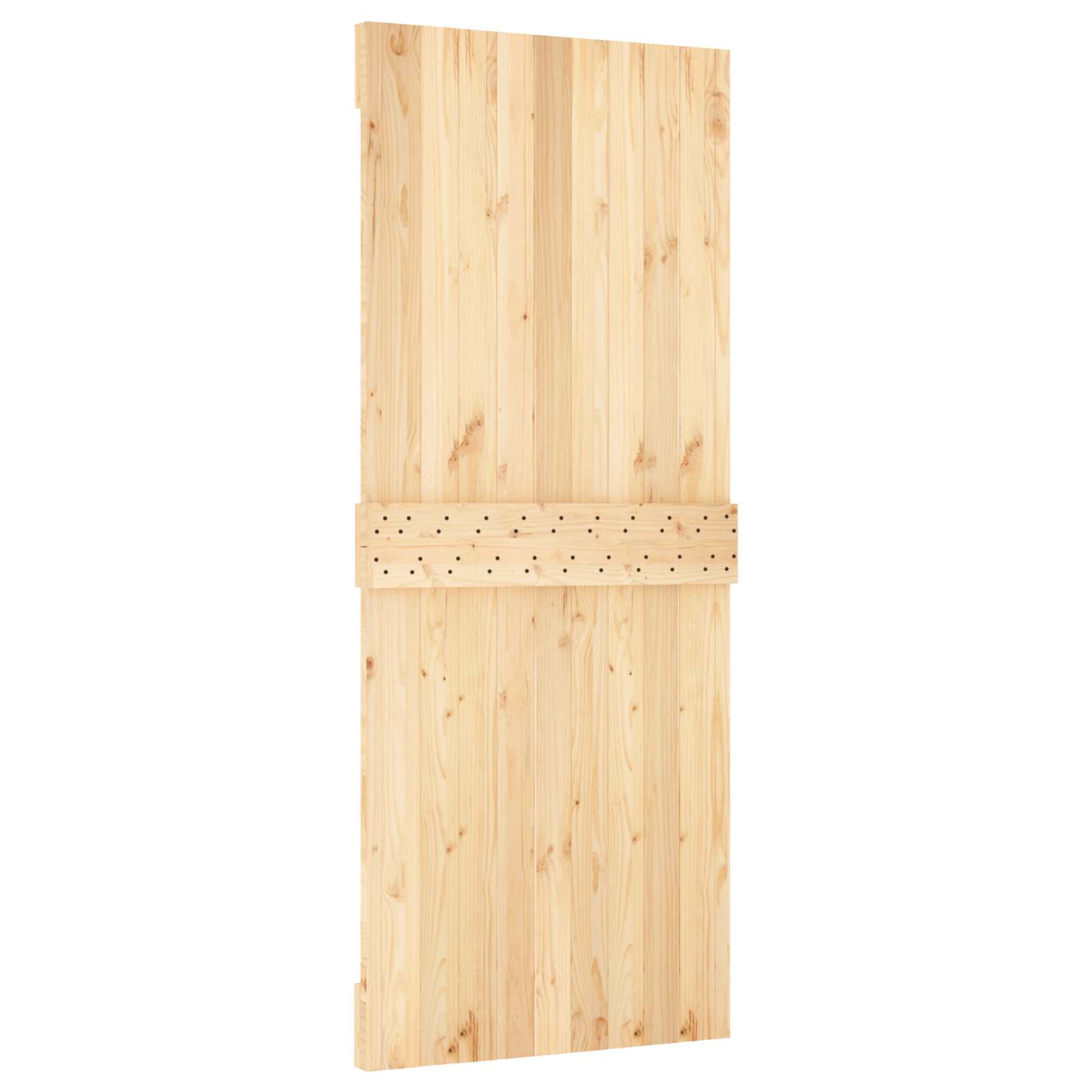 Klizna vrata Prirodna i crna 85 x 210 cm Čvrsta borovina