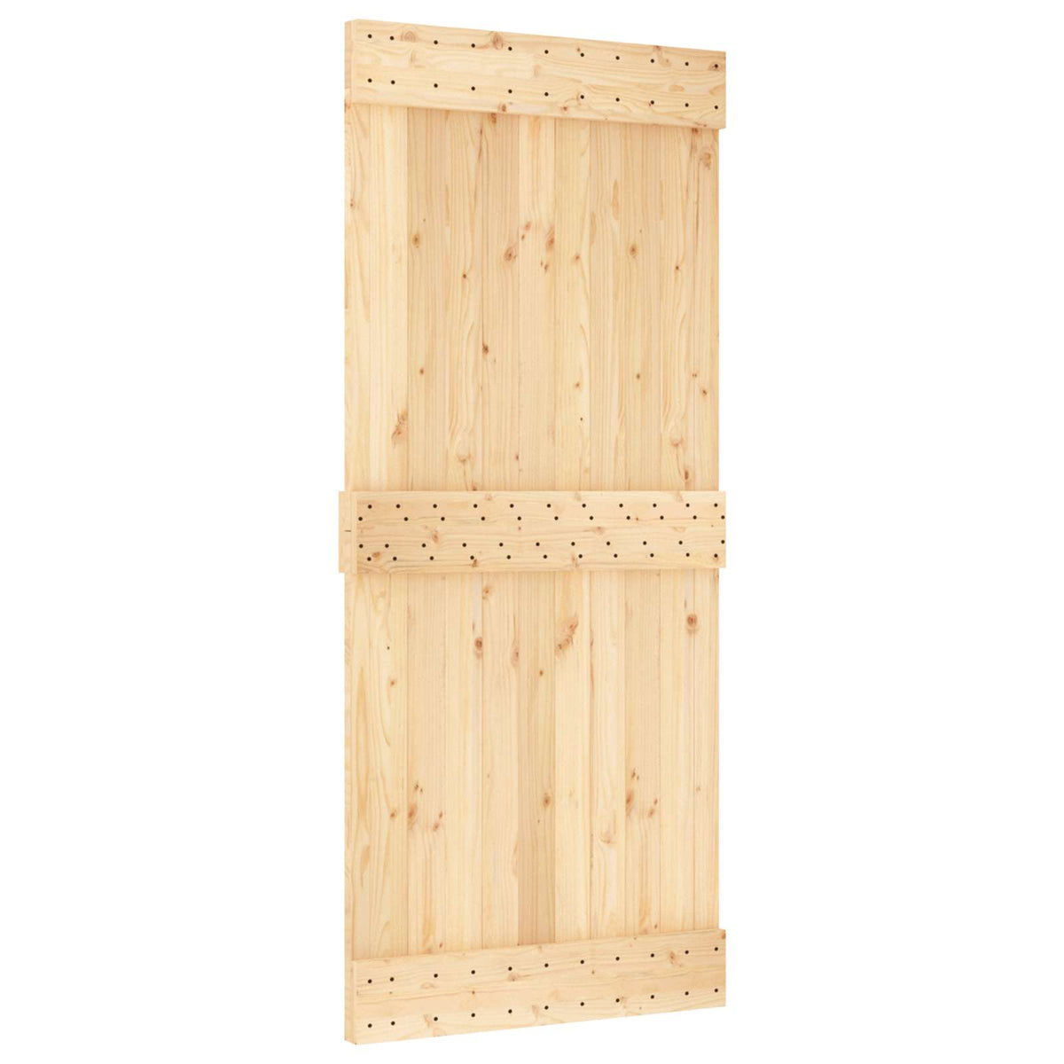 Klizna vrata Prirodna i bijela 90 x 210 cm Čvrsta borovina