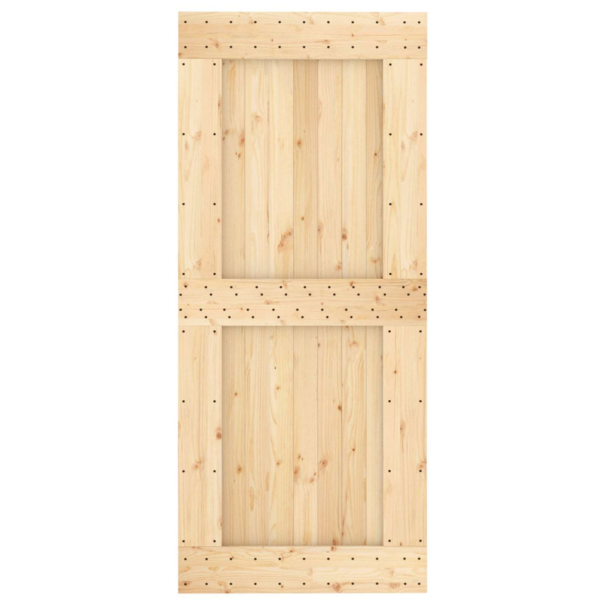 Klizna vrata Prirodna i bijela 90 x 210 cm Čvrsta borovina