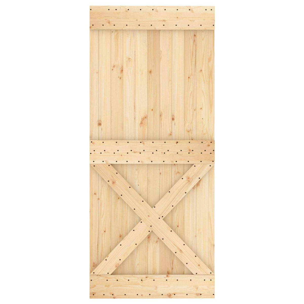 Klizna vrata Prirodna i bijela 90 x 210 cm Čvrsta borovina