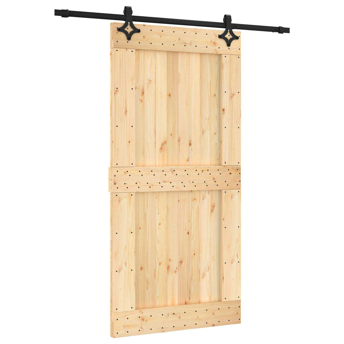 Klizna vrata 100 x 210 cm Čvrsta borovina (neobrađena)