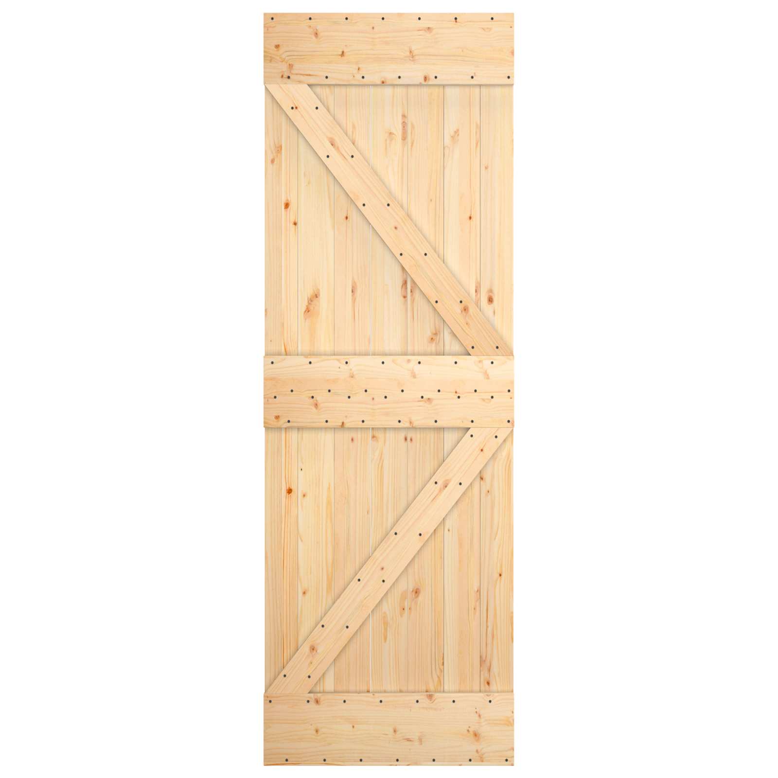 Klizna vrata Prirodna i bijela 70 x 210 cm Čvrsta borovina