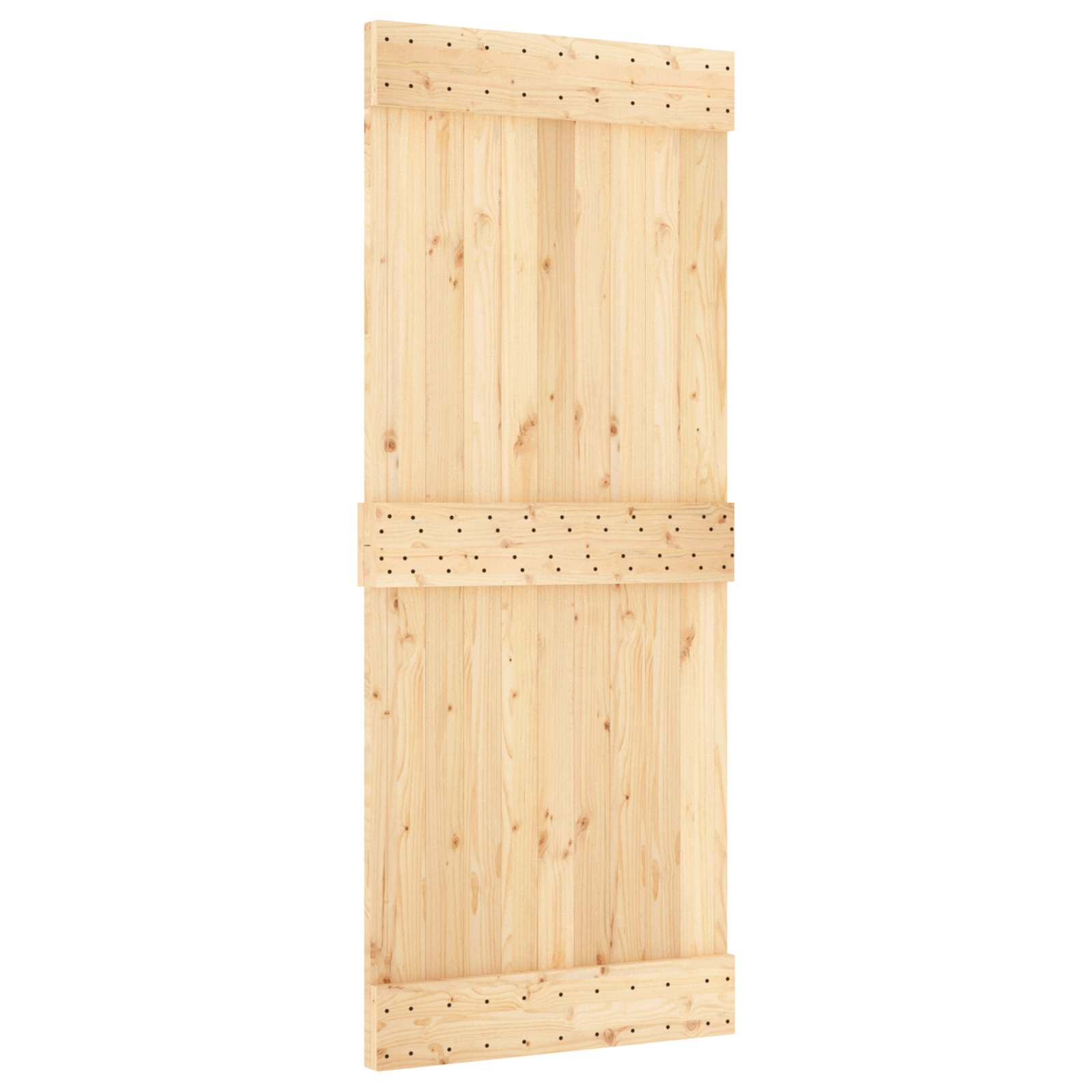Klizna vrata Prirodna i bijela 85 x 210 cm Čvrsta borovina