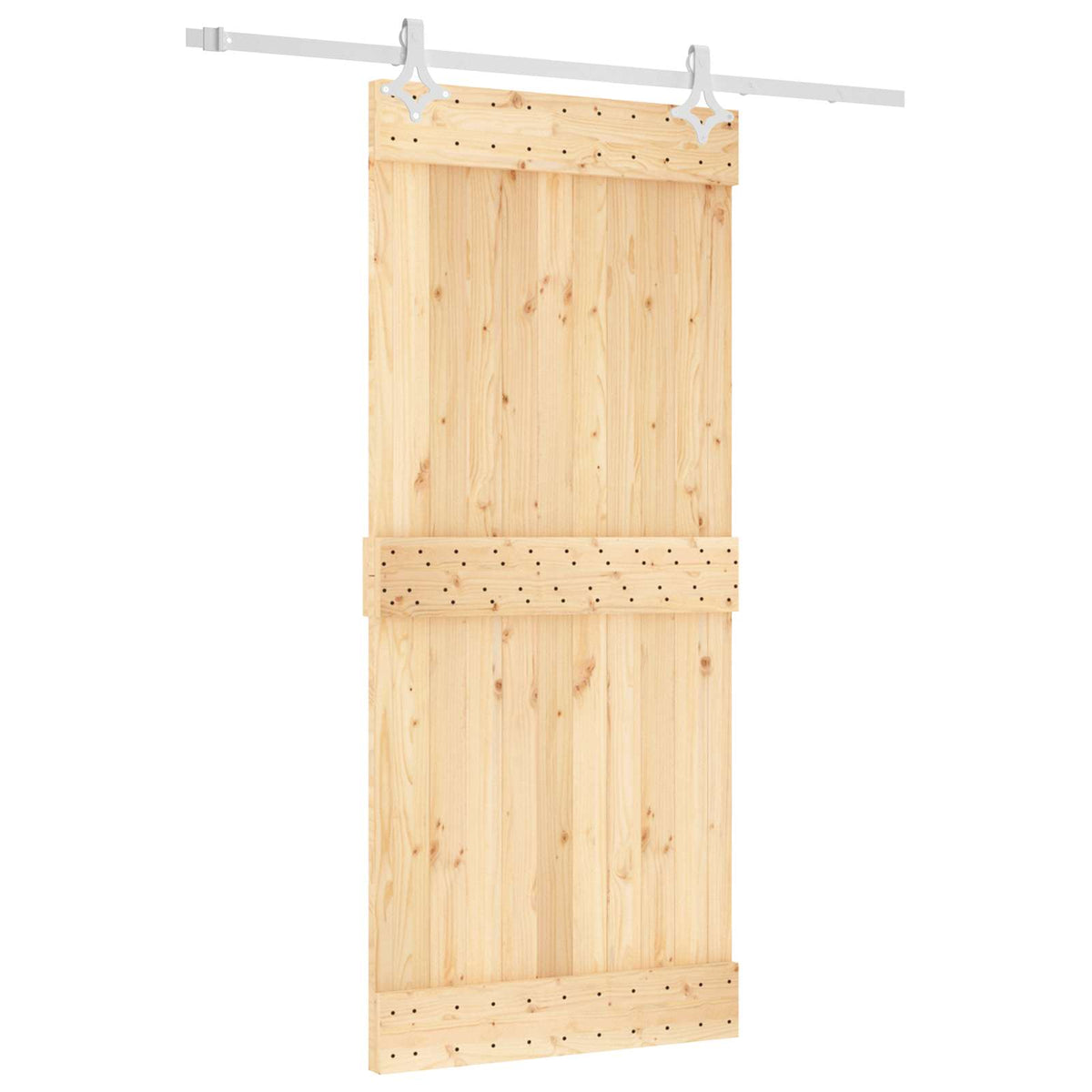 Klizna vrata 90 x 210 cm Čvrsta borovina (neobrađena)