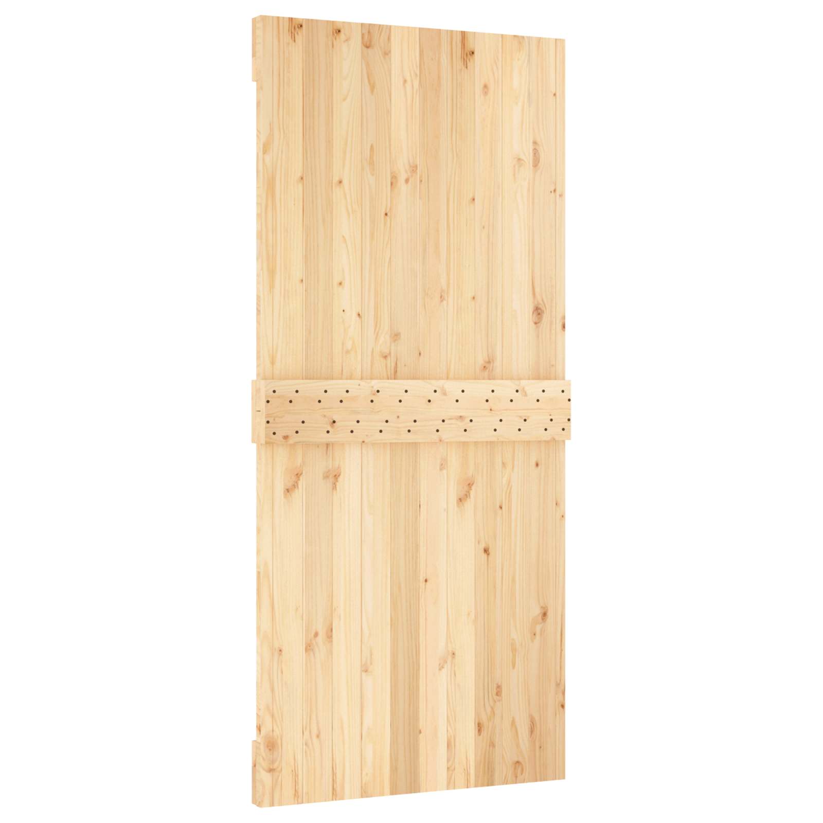 Klizna vrata Prirodna i bijela 95 x 210 cm Čvrsta borovina