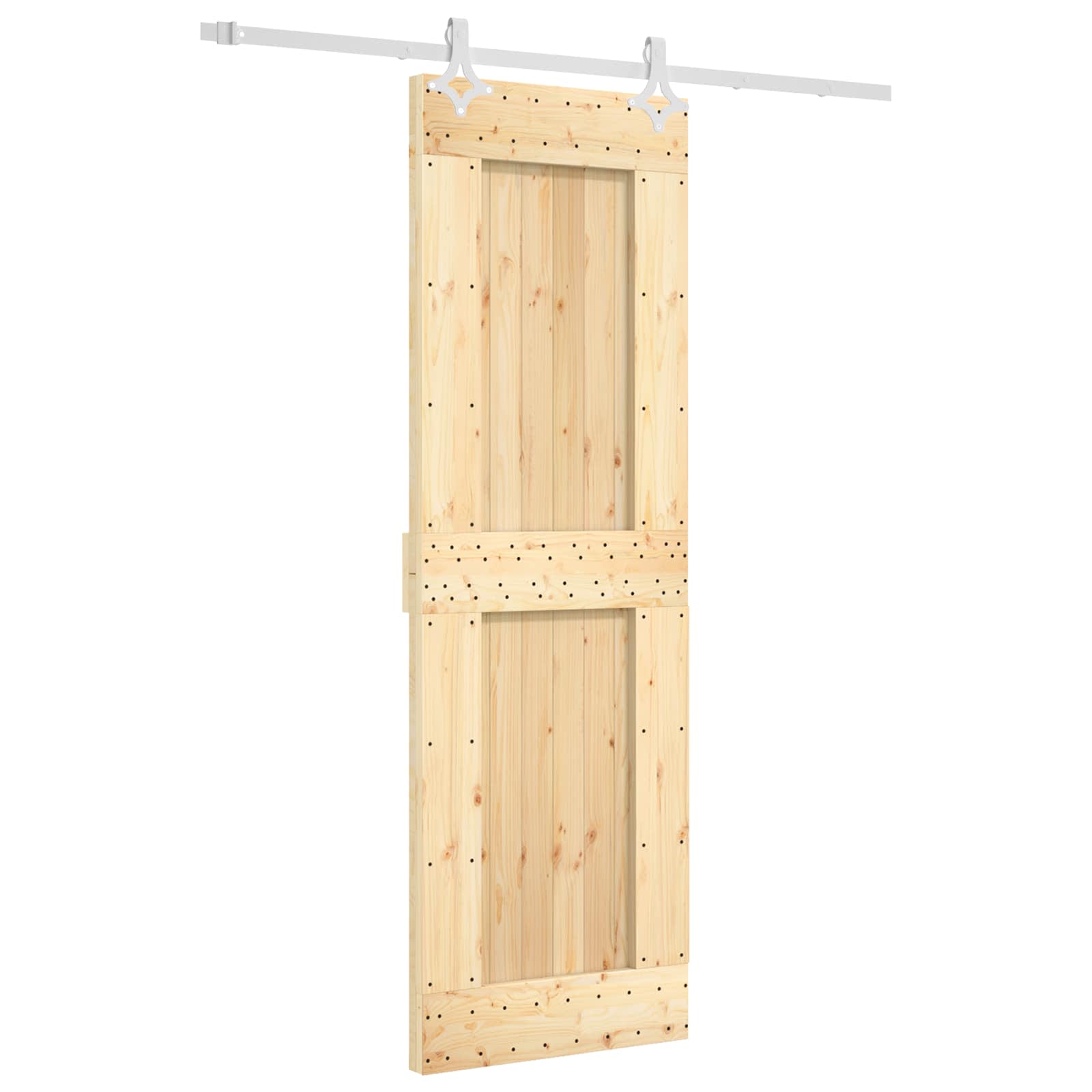 Klizna vrata Prirodna i bijela 70 x 210 cm Čvrsta borovina