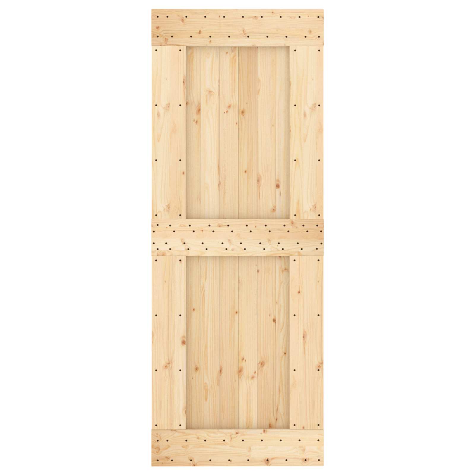 Klizna vrata Prirodna i bijela 85 x 210 cm Čvrsta borovina