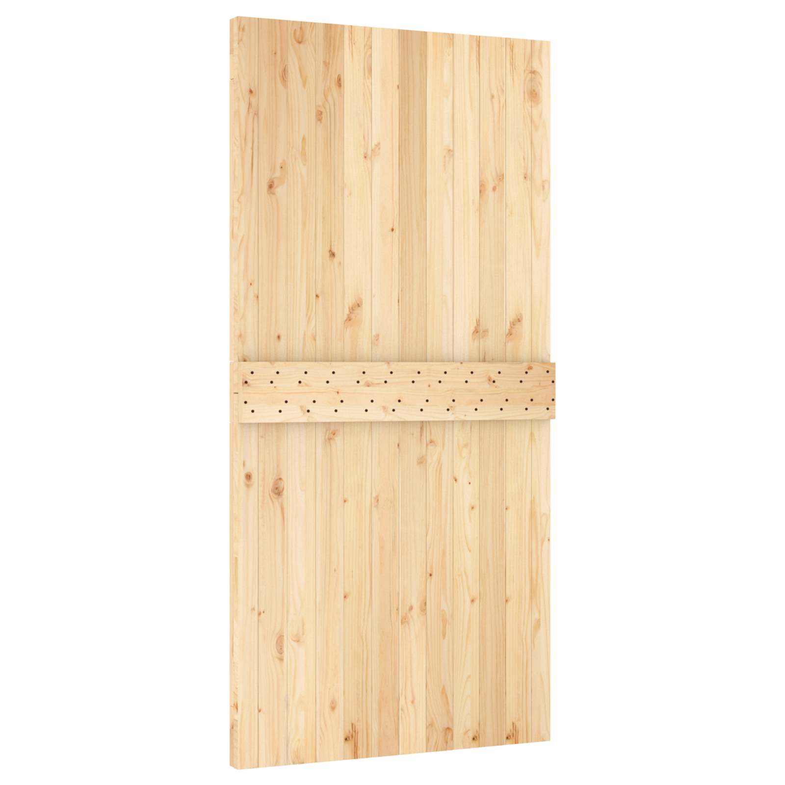 Klizna vrata Prirodna i bijela 100 x 210 cm Čvrsta borovina