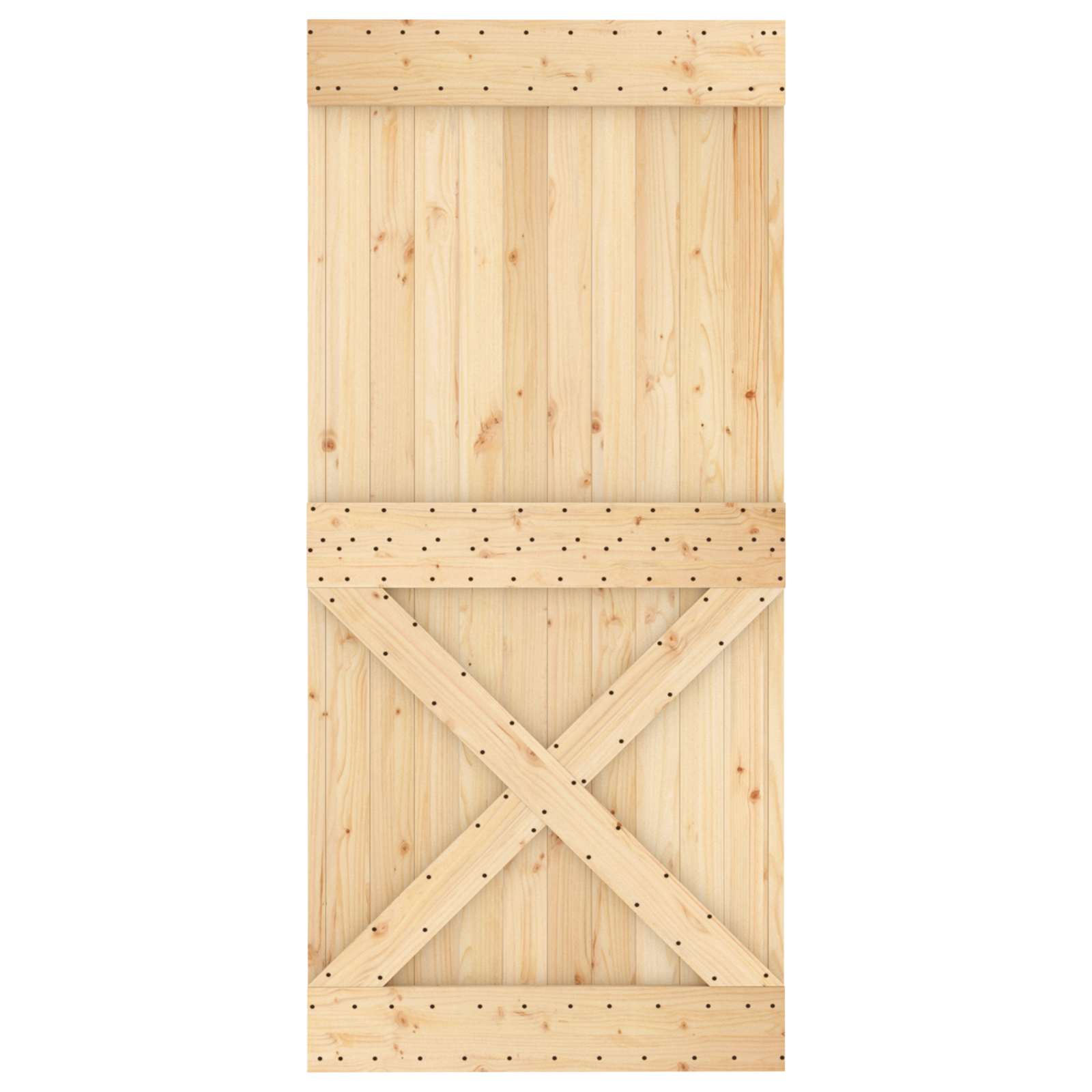 Klizna vrata Prirodna i bijela 95 x 210 cm Čvrsta borovina