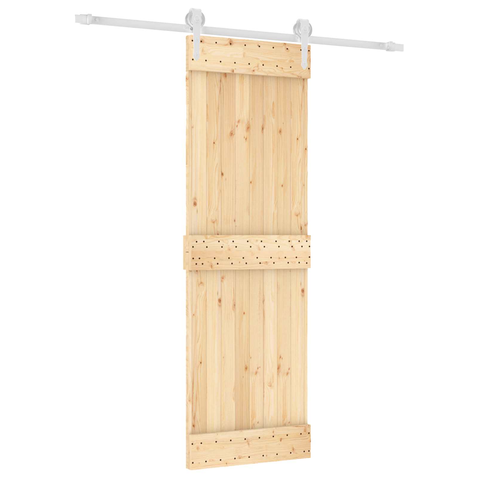 Klizna vrata Prirodna i bijela 70 x 210 cm Čvrsta borovina