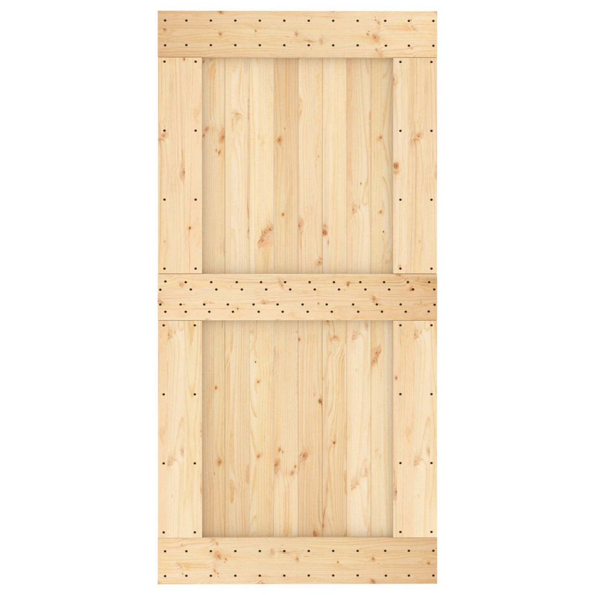 Klizna vrata Prirodna i crna 100 x 210 cm Čvrsta borovina