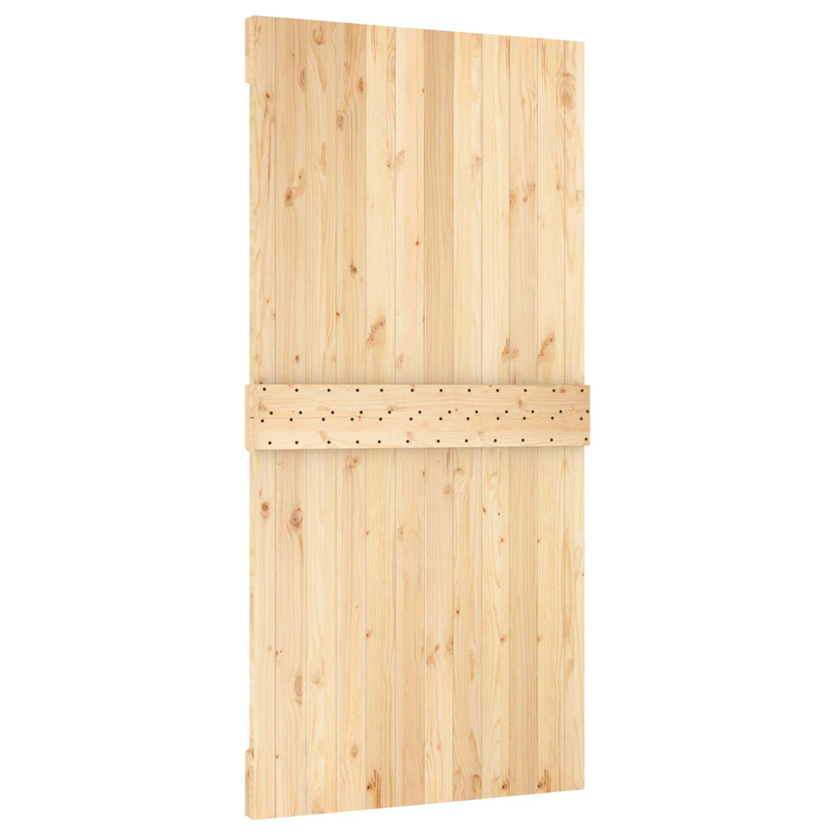 Klizna vrata Prirodna i crna 100 x 210 cm Čvrsta borovina