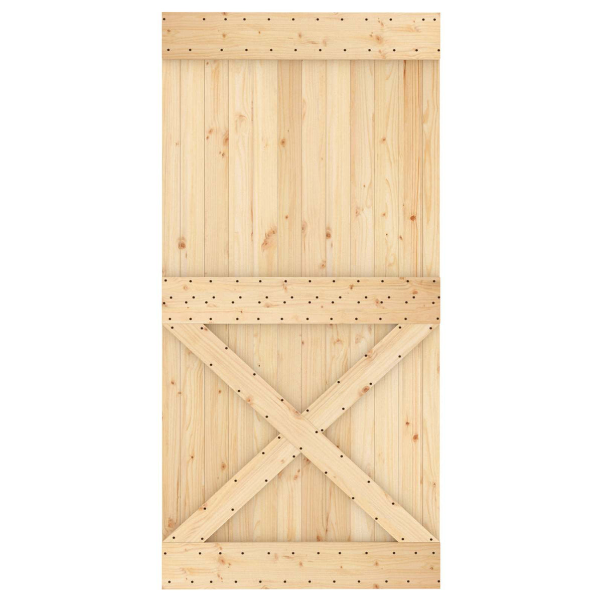 Klizna vrata Prirodna i crna 100 x 210 cm Čvrsta borovina