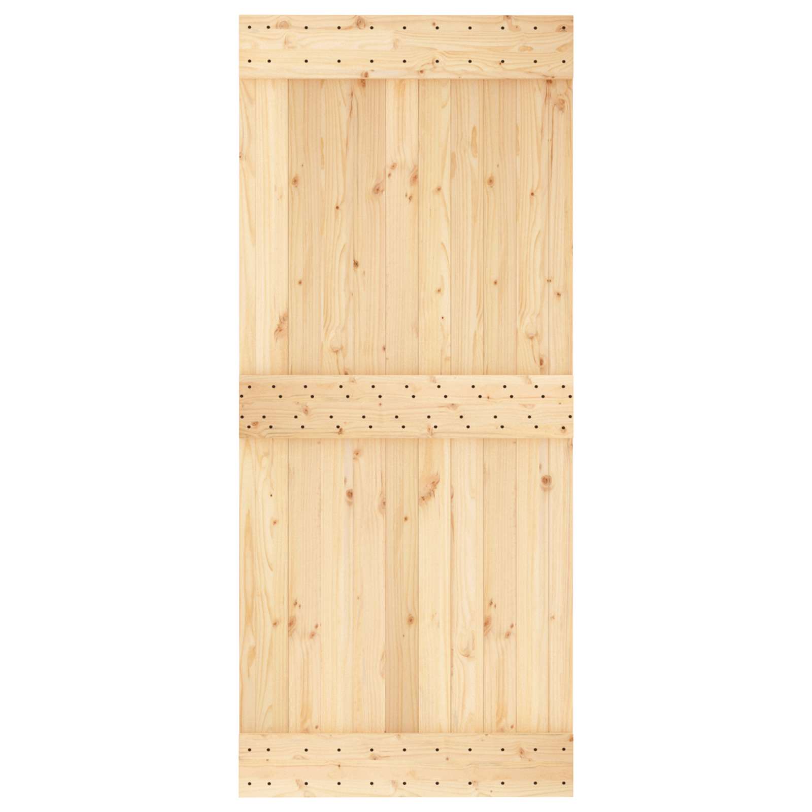 Klizna vrata Prirodna i bijela 90 x 210 cm Čvrsta borovina