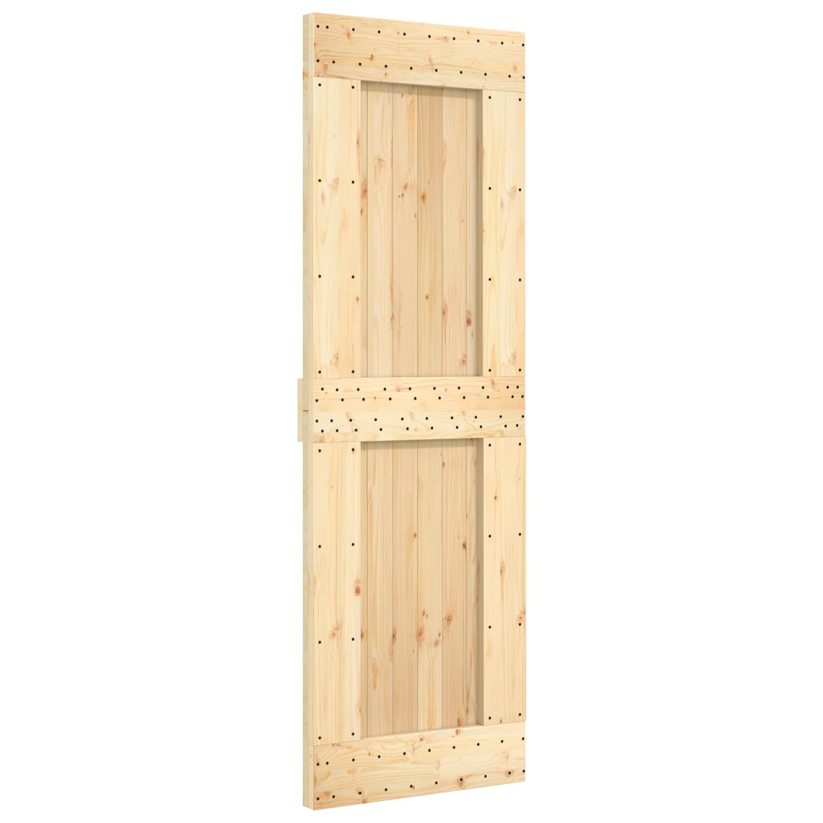 Klizna vrata Prirodna i bijela 70 x 210 cm Čvrsta borovina