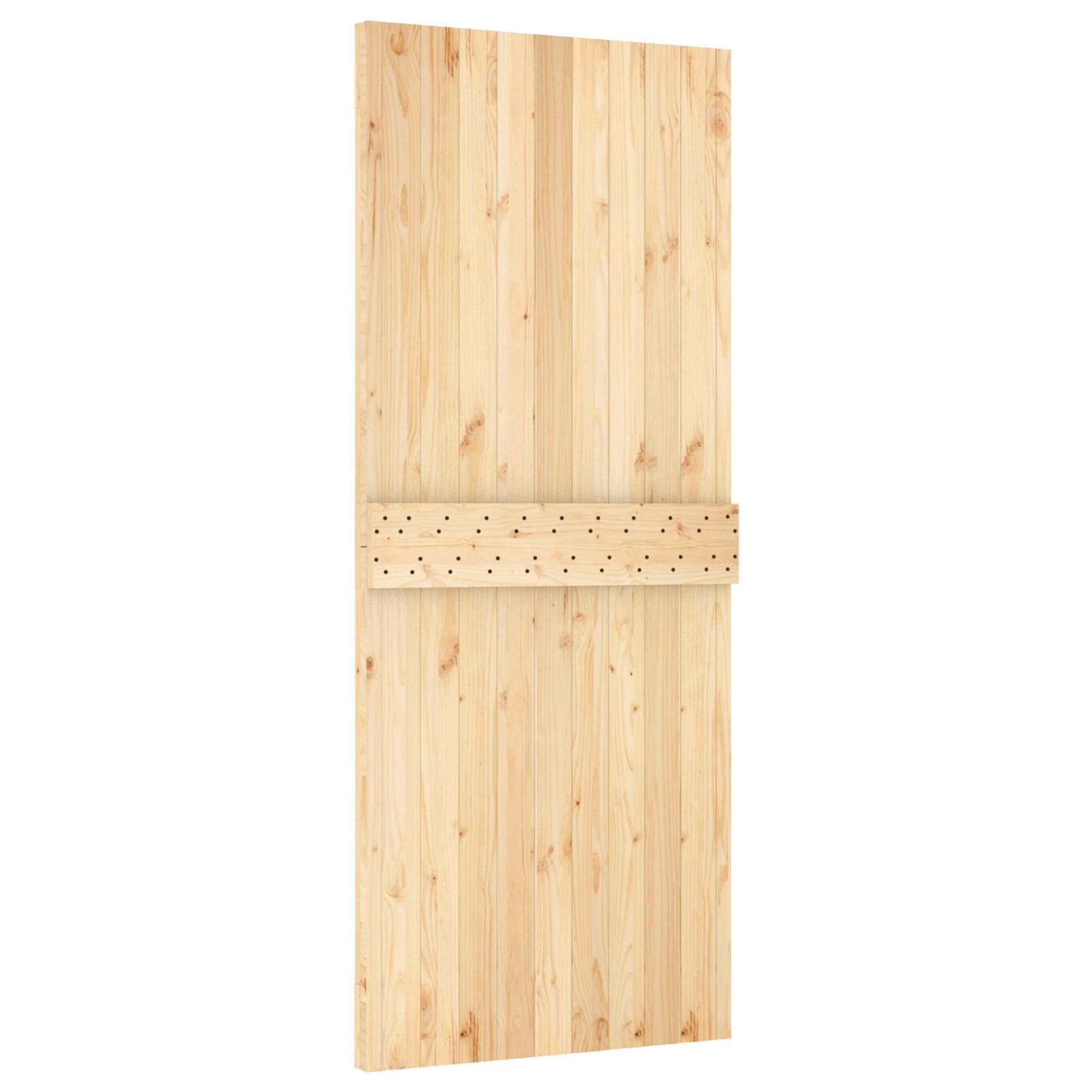 Klizna vrata Prirodna i bijela 85 x 210 cm Čvrsta borovina