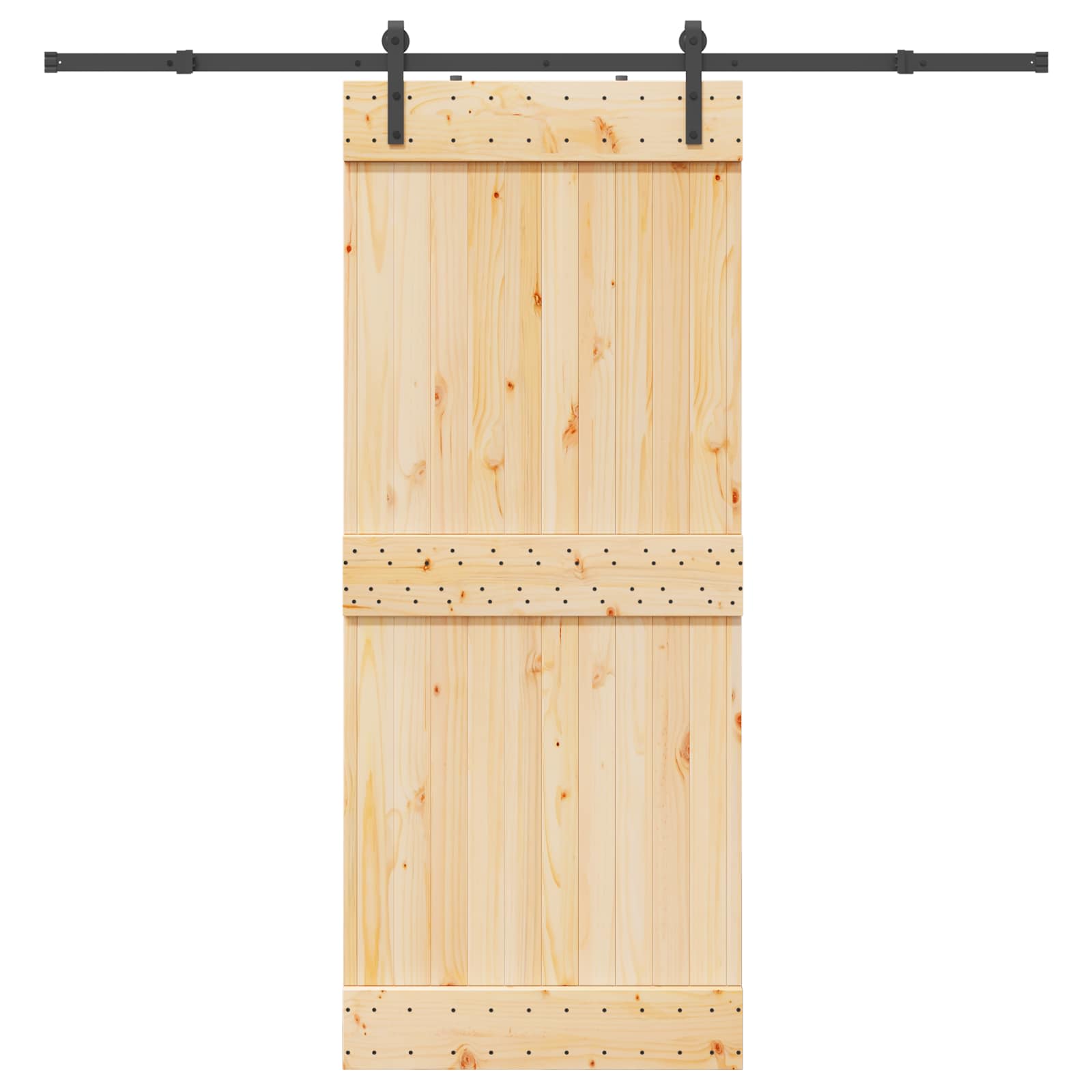Klizna vrata NARVIK Prirodna i crna 85 x 210 cm (213,5 cm)