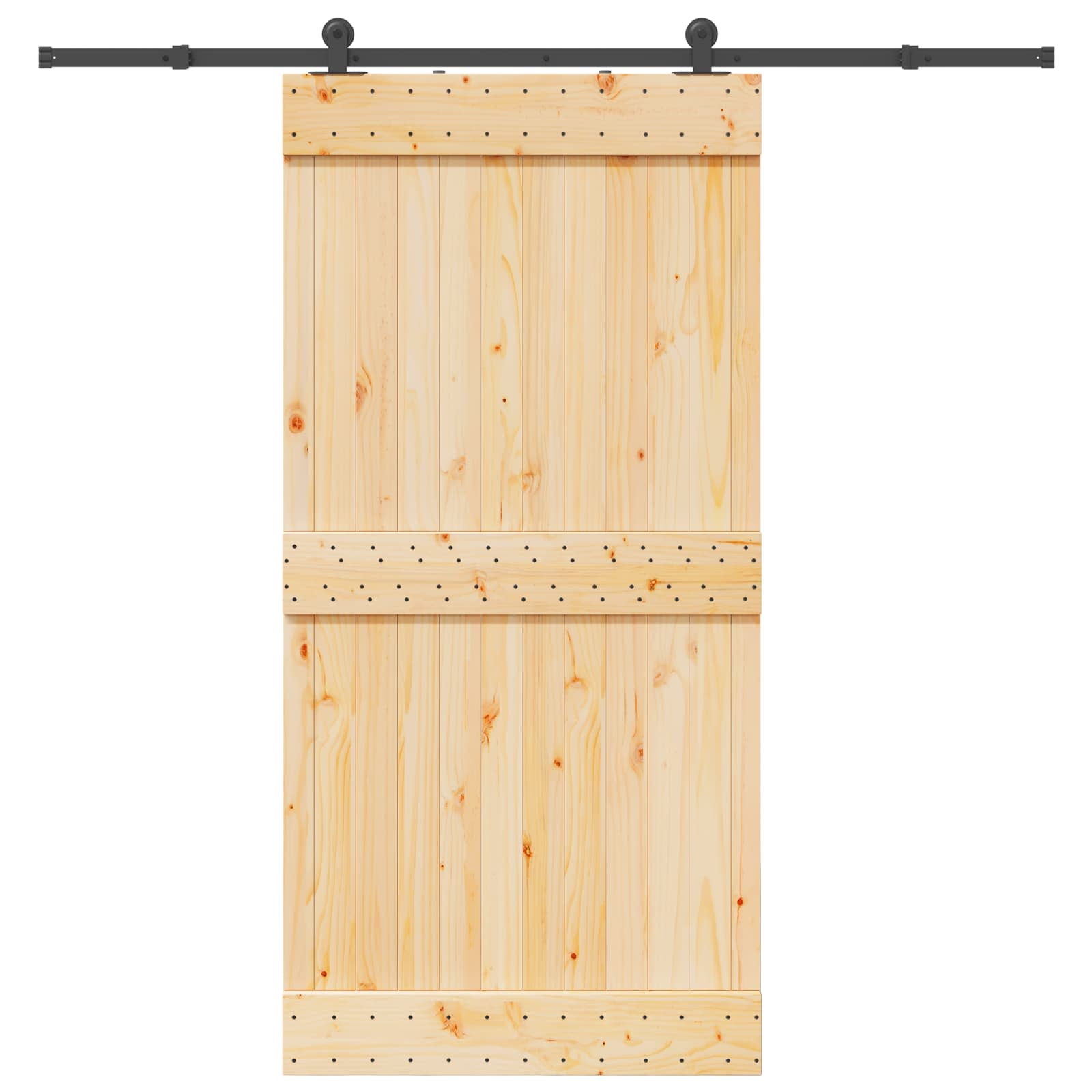 Klizna vrata NARVIK Prirodna i crna 100 x 210 cm (213,5 cm)