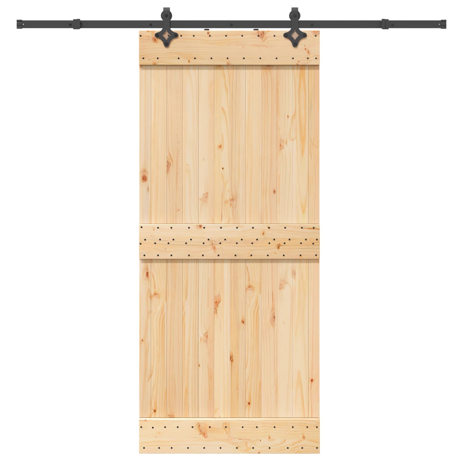 Klizna vrata NARVIK Prirodna i crna 90 x 210 cm (213,5 cm)