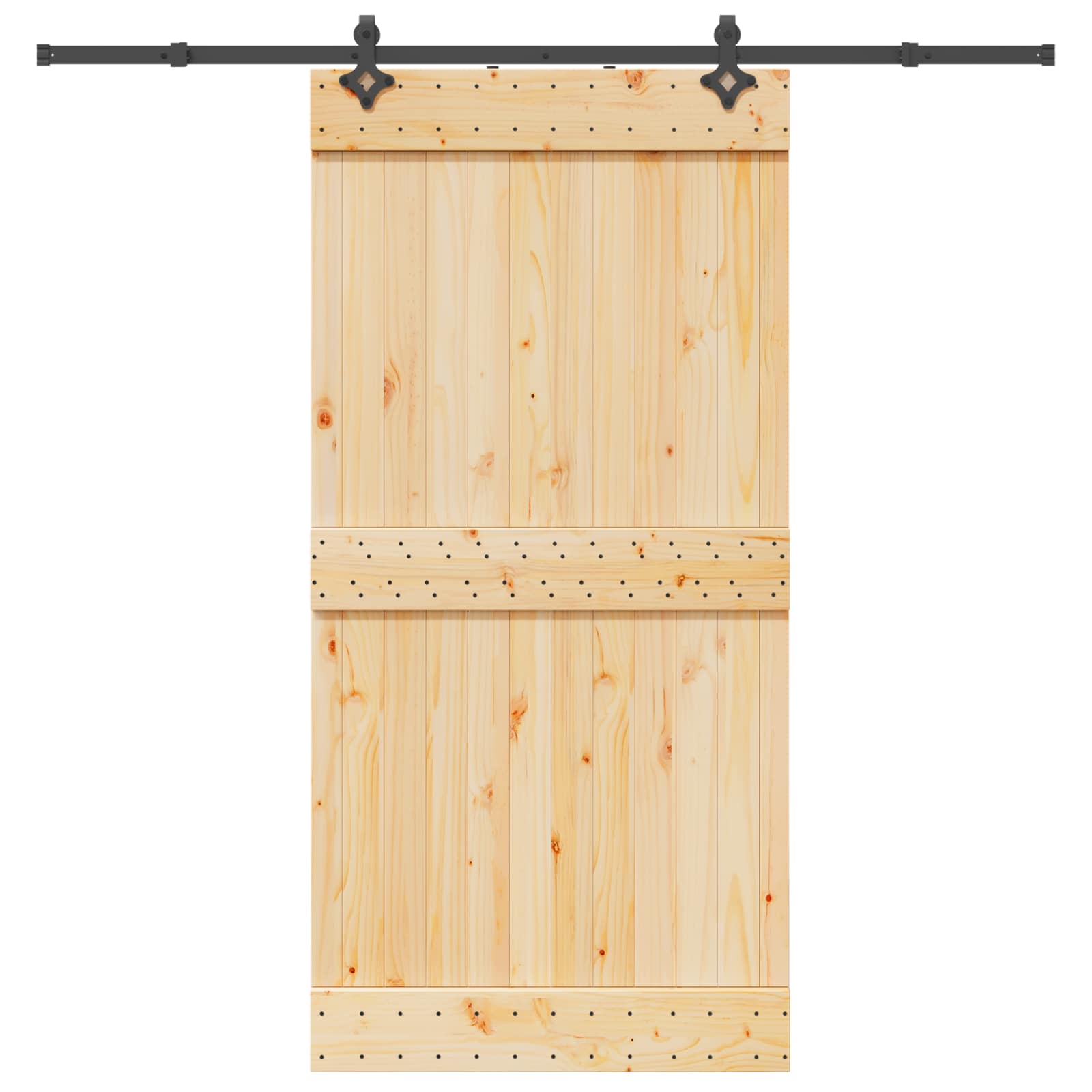 Klizna vrata NARVIK Prirodna i crna 100 x 210 cm (213,5 cm)