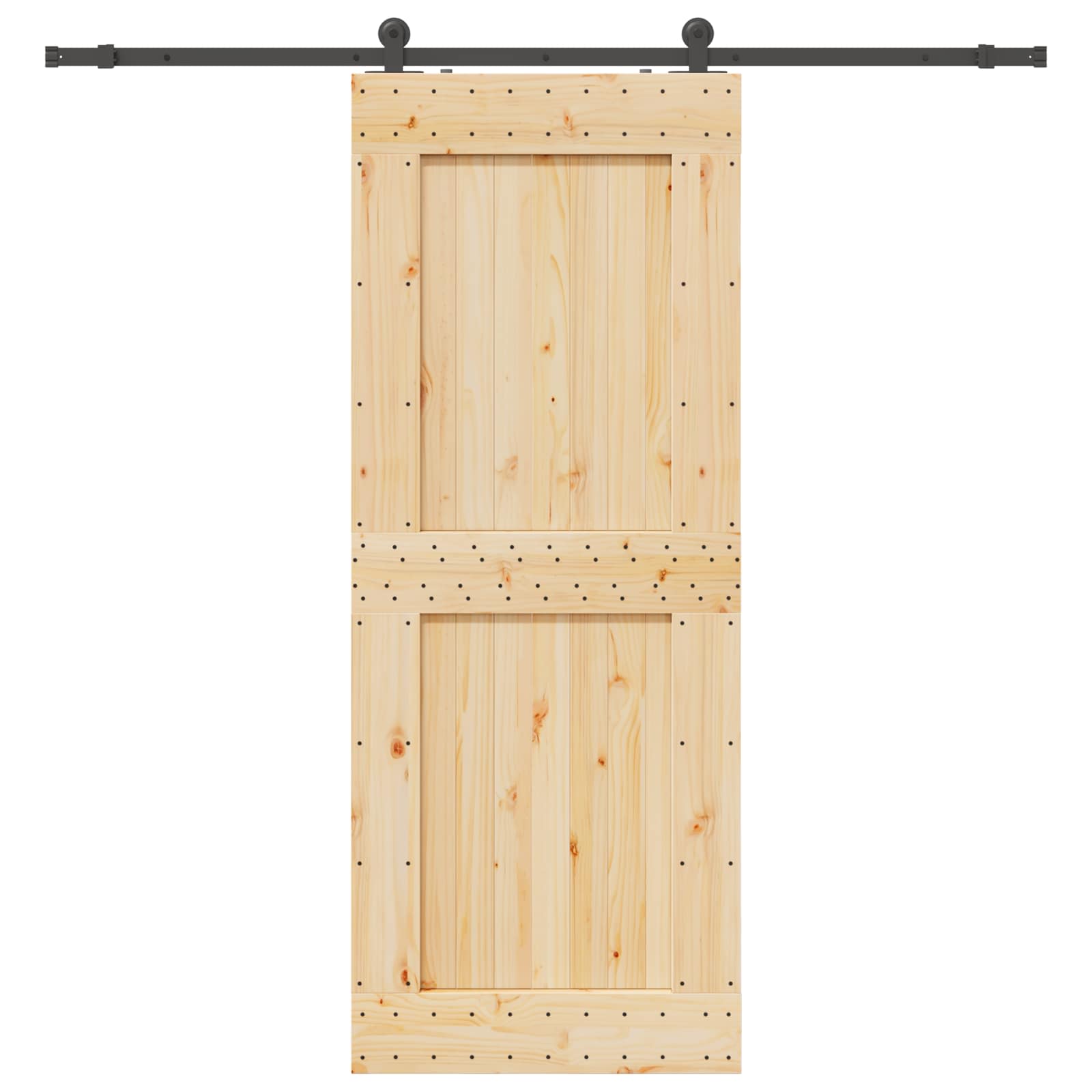 Klizna vrata NARVIK Prirodna i crna 90 x 210 cm (213,5 cm)