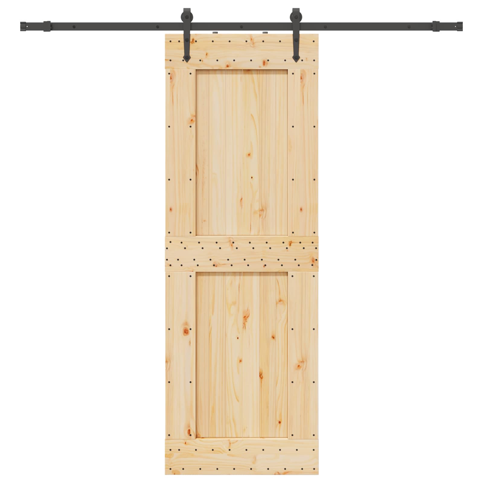 Klizna vrata NARVIK Prirodna i crna 80 x 210 cm (213,5 cm)