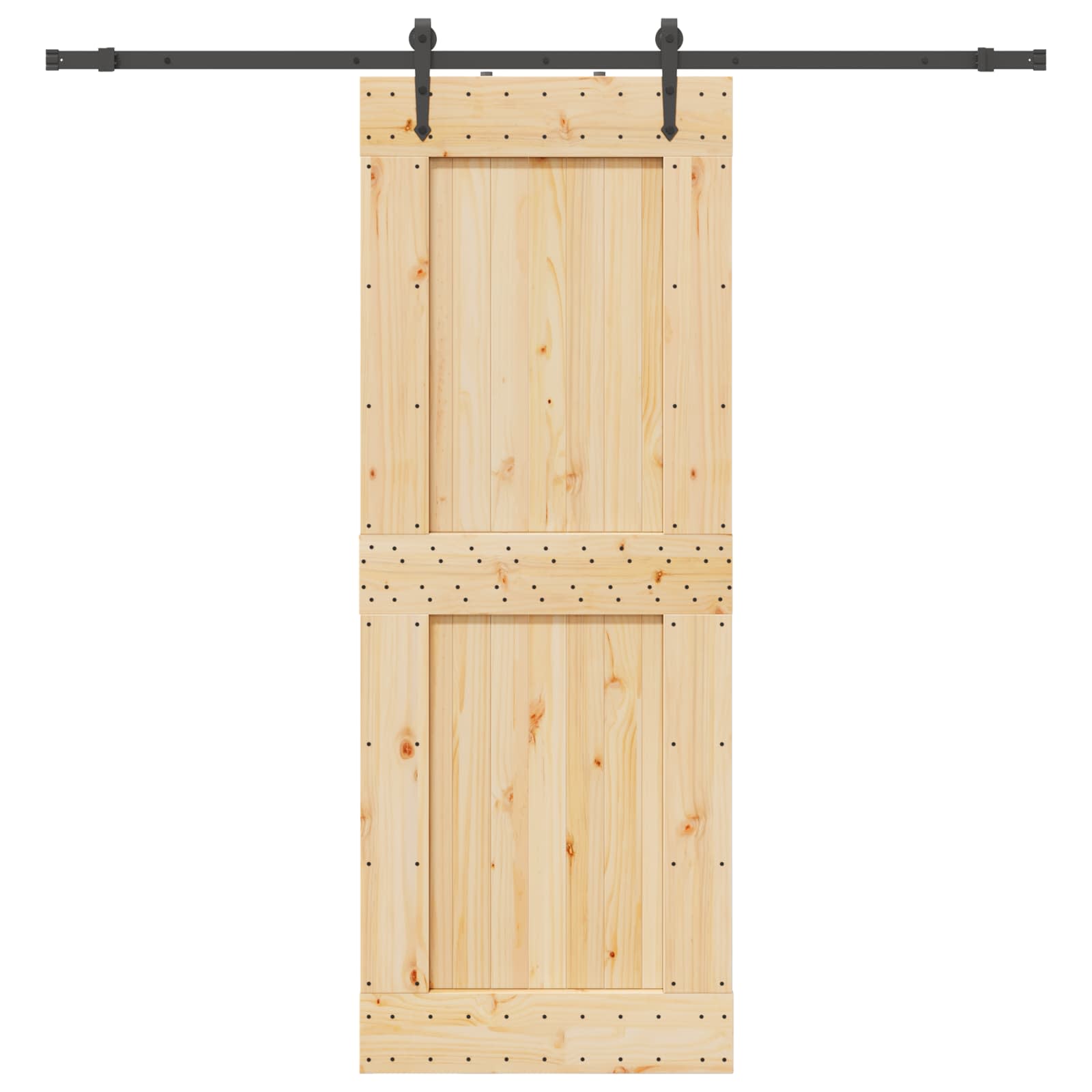 Klizna vrata NARVIK Prirodna i crna 85 x 210 cm (213,5 cm)