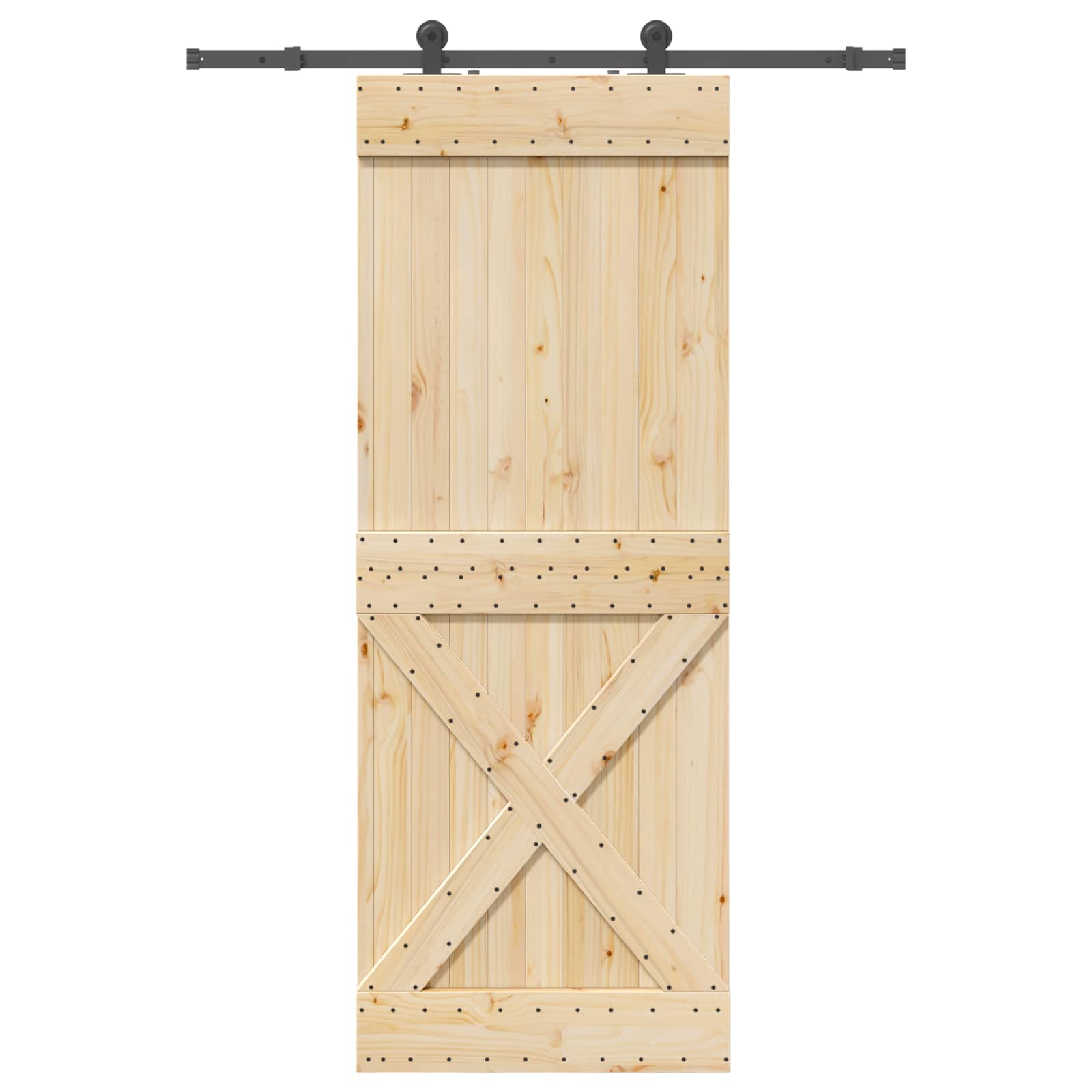 Klizna vrata NARVIK Prirodna i crna 85 x 210 cm (152,5 cm)