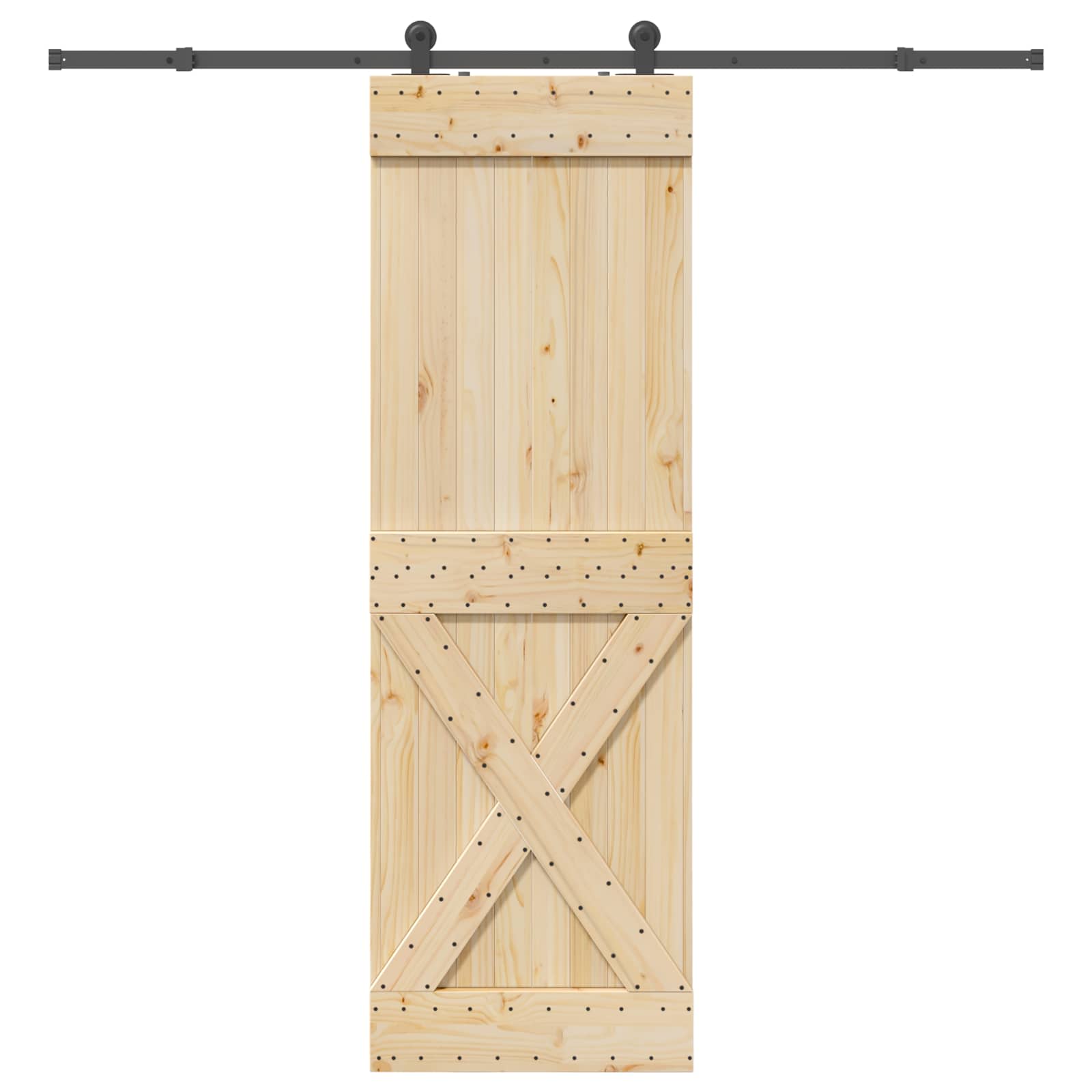 Klizna vrata NARVIK Prirodna i crna 70 x 210 cm (213,5 cm)