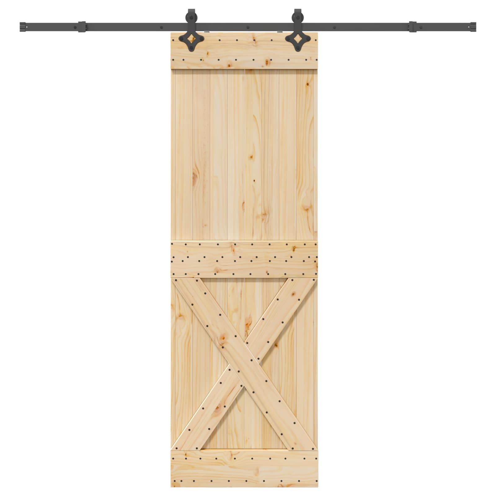 Klizna vrata NARVIK Prirodna i crna 70 x 210 cm (213,5 cm)