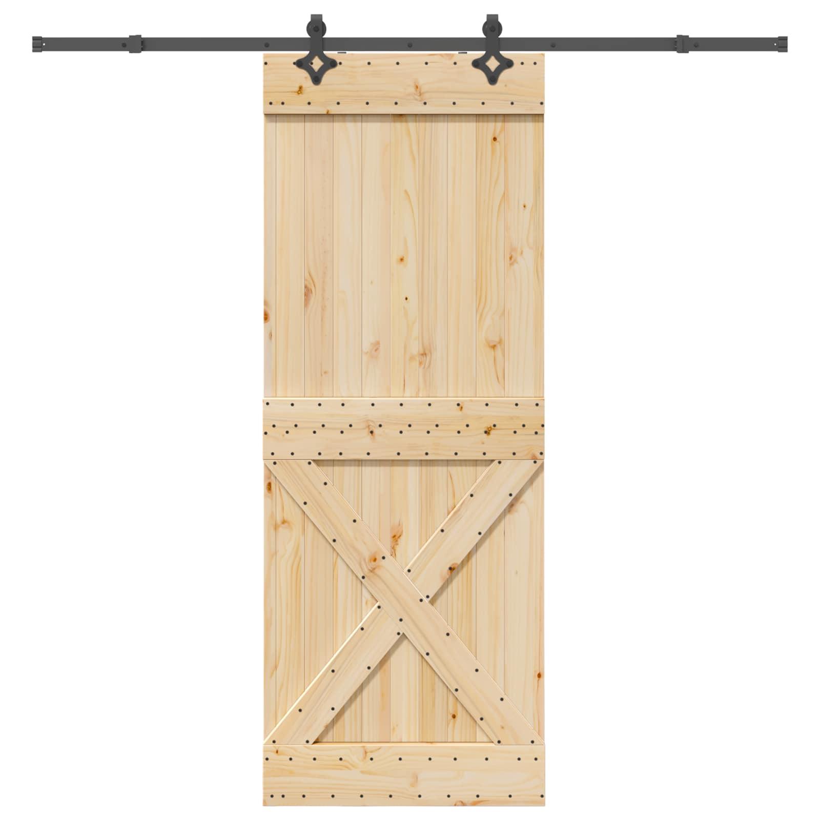 Klizna vrata NARVIK Prirodna i crna 85 x 210 cm (213,5 cm)