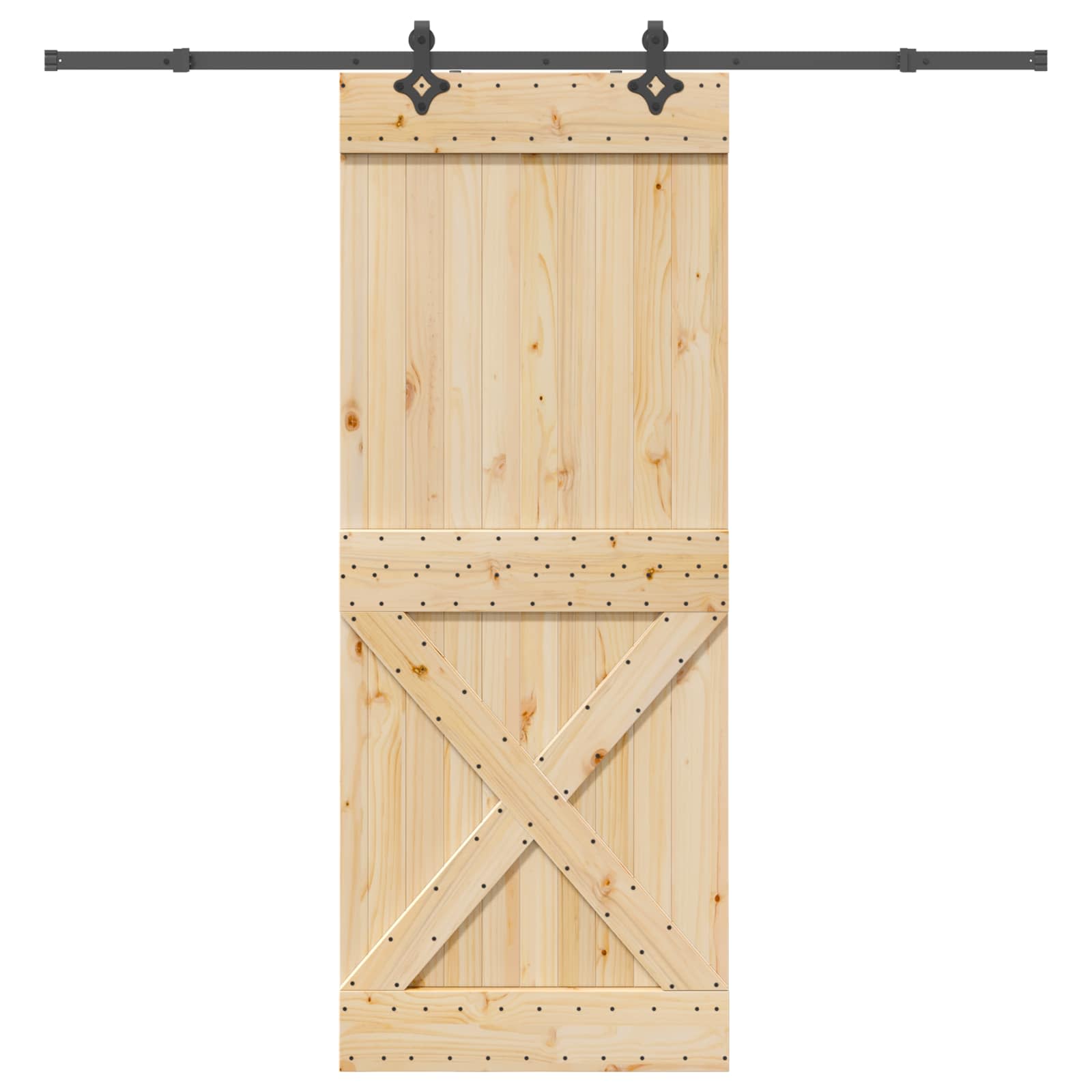 Klizna vrata NARVIK Prirodna i crna 90 x 210 cm (213,5 cm)