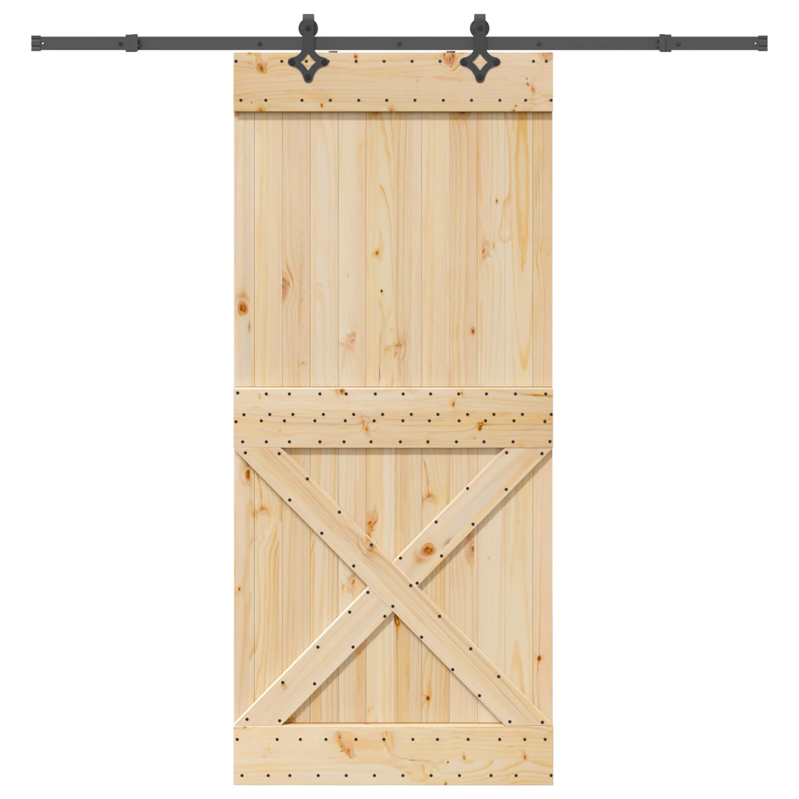 Klizna vrata NARVIK Prirodna i crna 100 x 210 cm (213,5 cm)