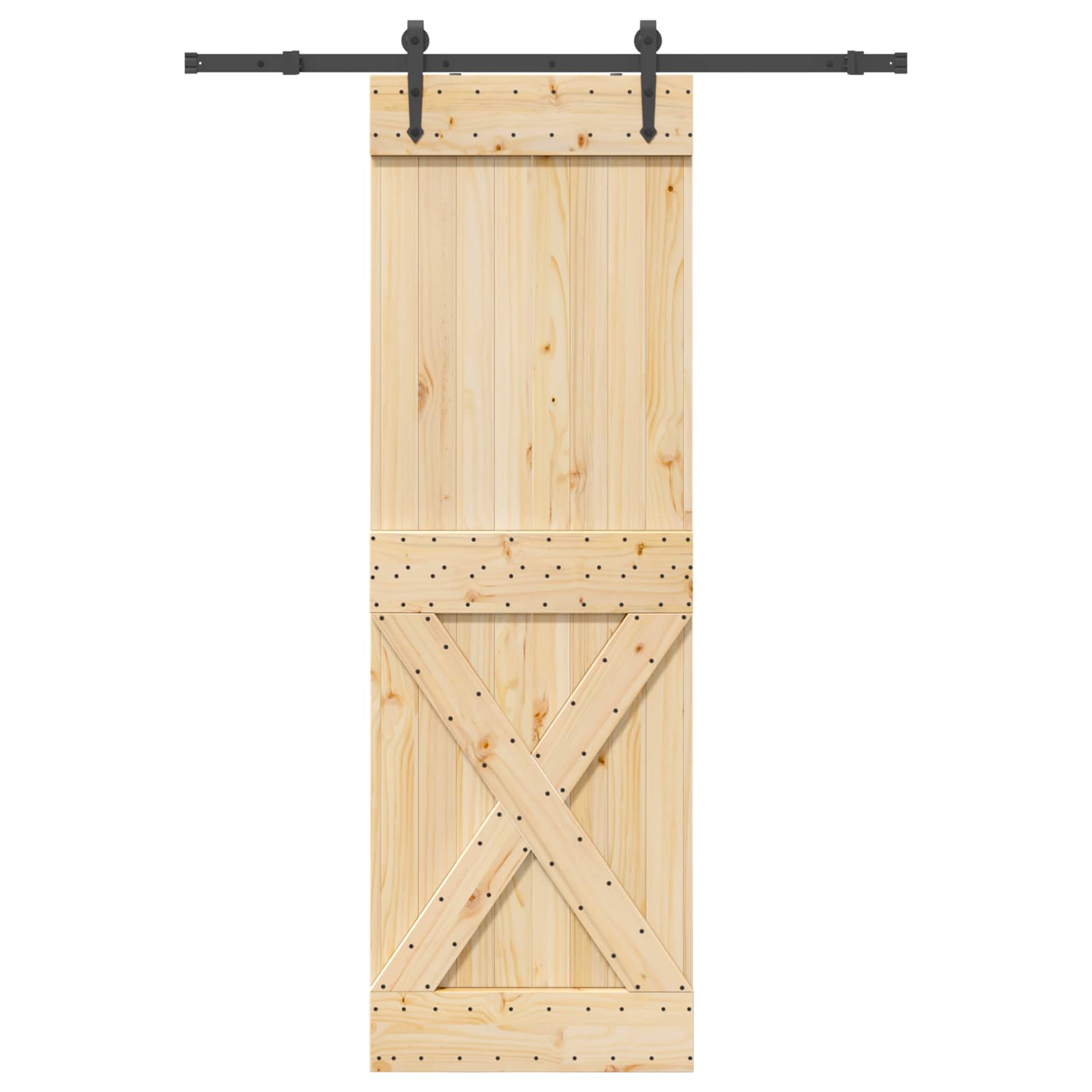 Klizna vrata NARVIK Prirodna i crna 70 x 210 cm (152,5 cm)