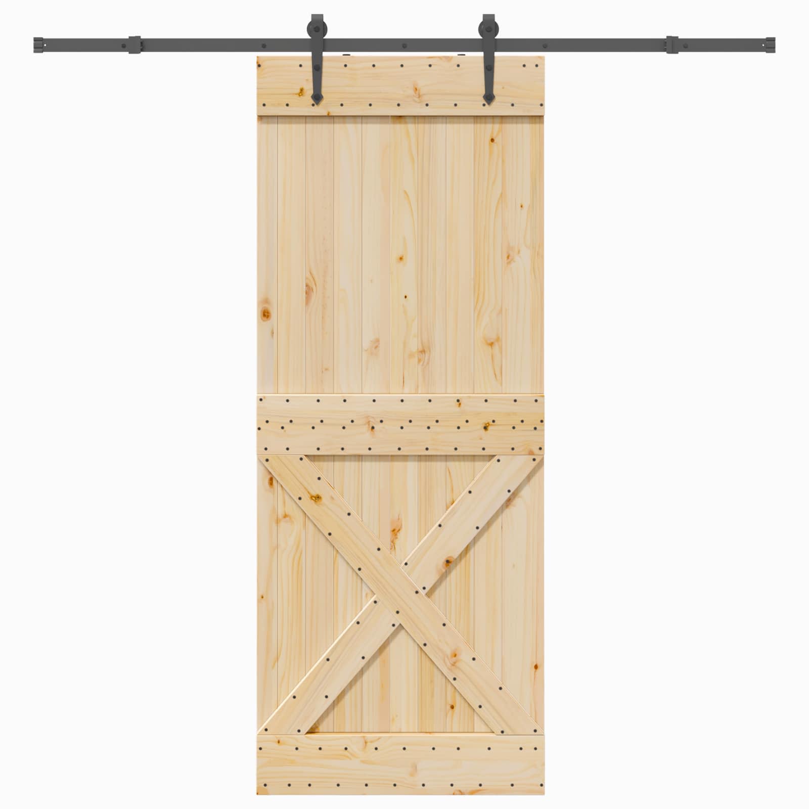Klizna vrata NARVIK Prirodna i crna 90 x 210 cm (213,5 cm)