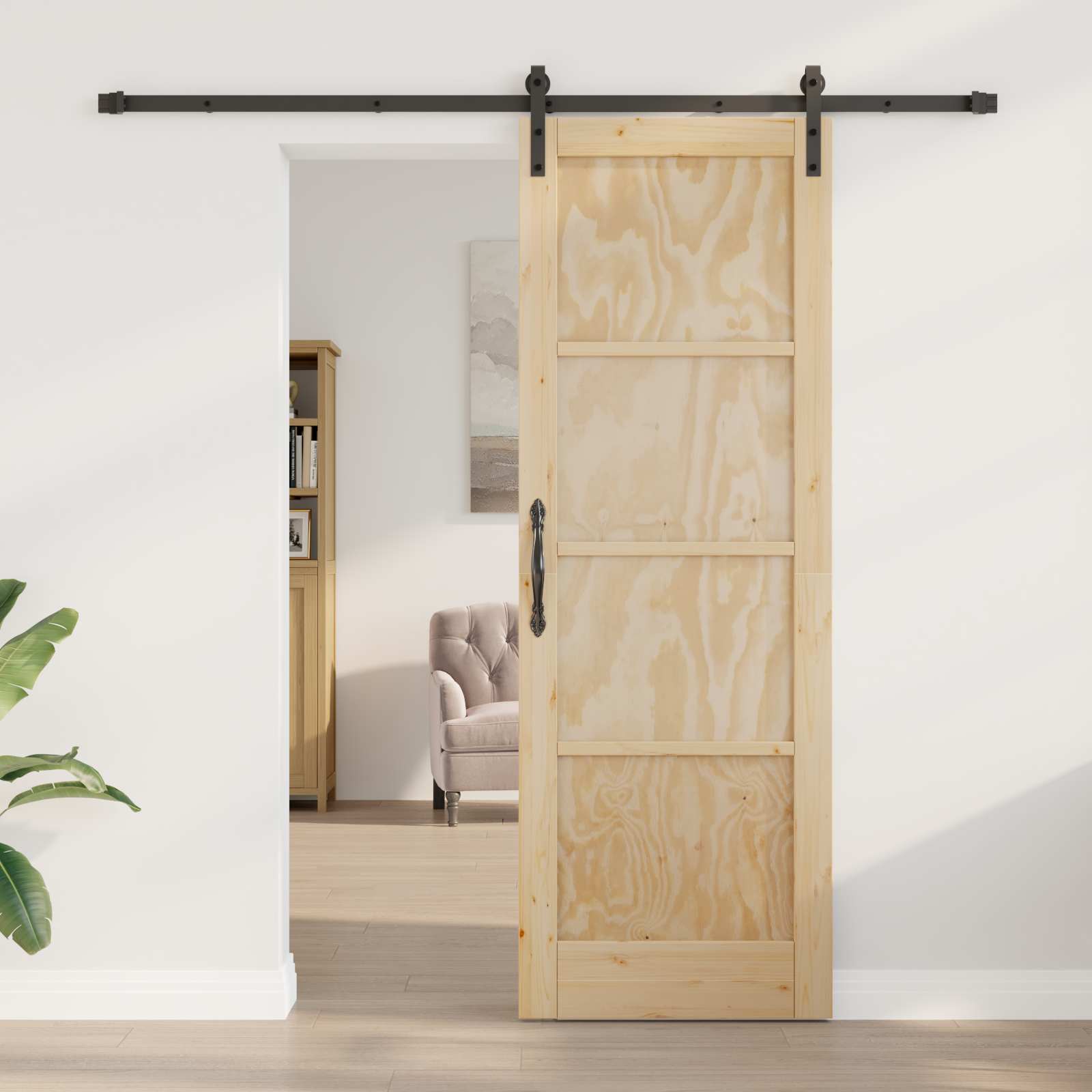 Klizna vrata Prirodna 73,5 x 211 cm Masivna borovina