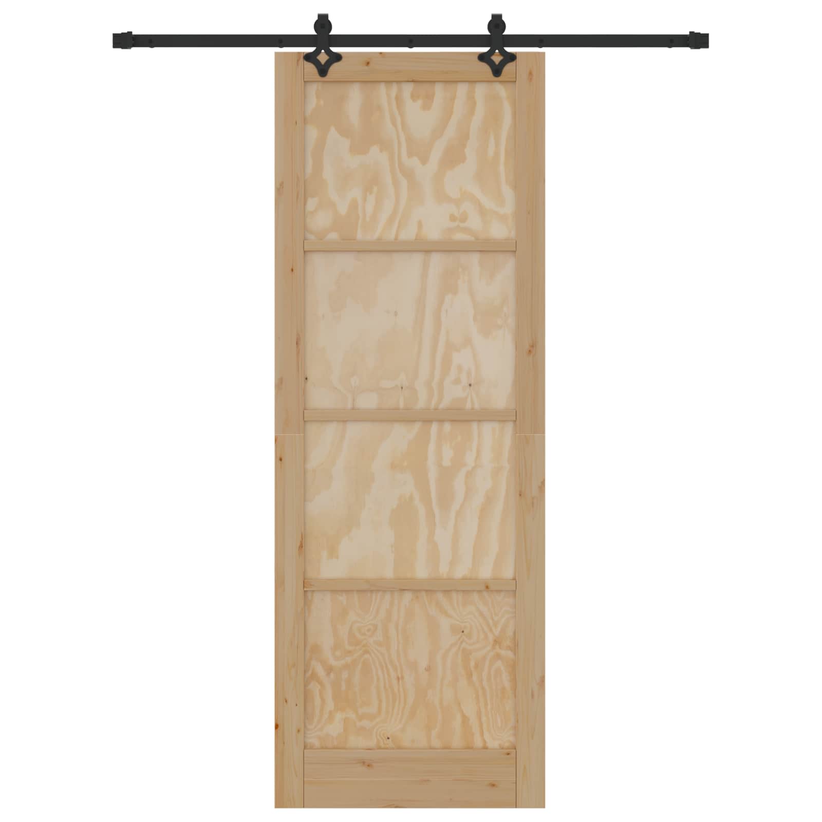 Klizna vrata Prirodna i crna 83 x 232 cm Masivna borovina