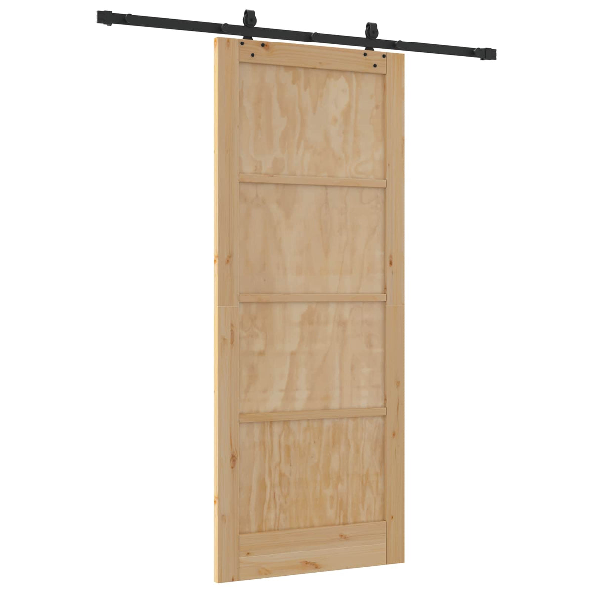 Klizna vrata Prirodna i crna 86 x 211 cm Masivna borovina