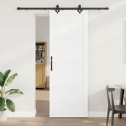 Klizna vrata Bijela i crna 83 x 232 cm Masivna borovina