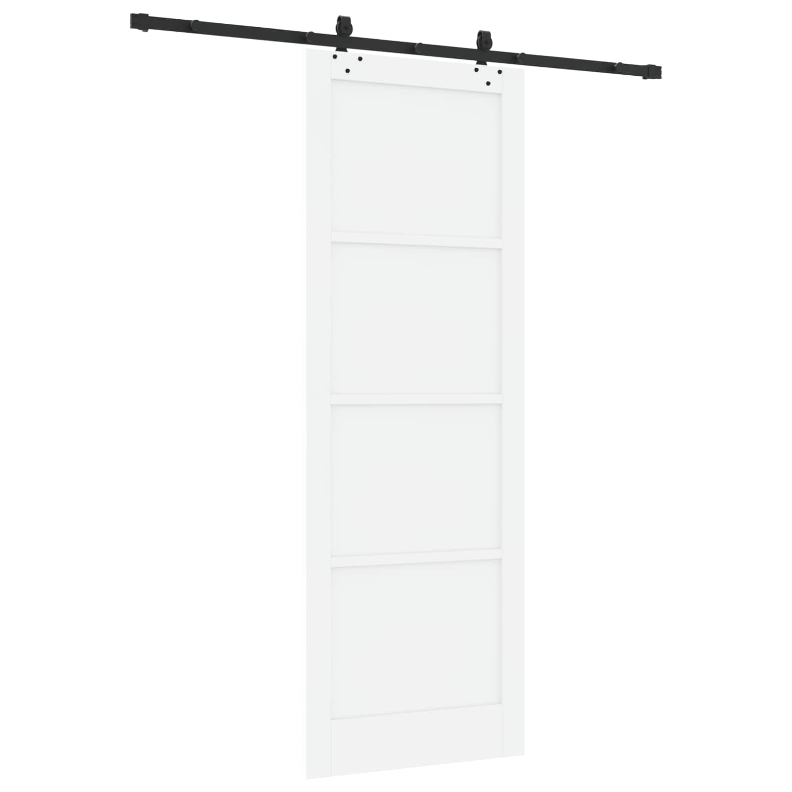 Klizna vrata Bijela i crna 83 x 232 cm Masivna borovina