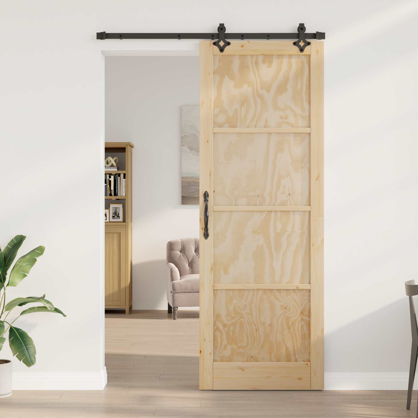 Klizna vrata ORKDAL Prirodna 83 x 232 cm Masivna borovina