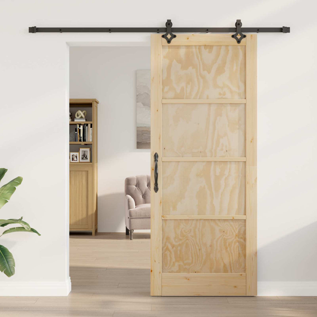 Klizna vrata ORKDAL 86 x 211 cm Masivna borovina Prirodna