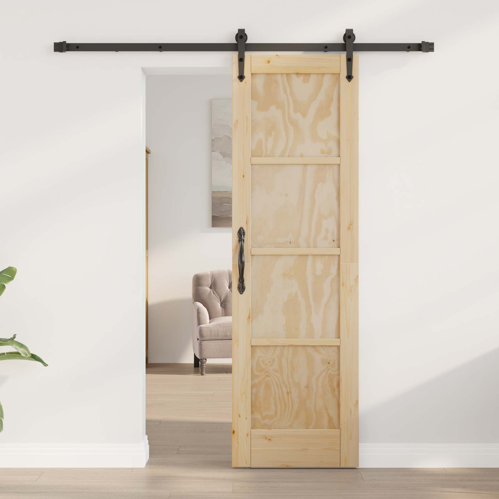 Klizna vrata ORKDAL Prirodna i crna 61 x 198,5 cm