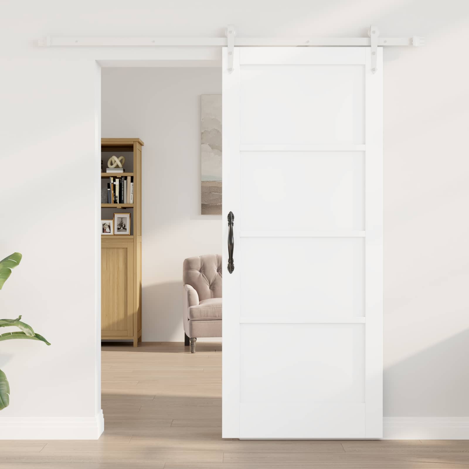 Klizna vrata ORKDAL Bijela 83 x 202 cm Masivna borovina