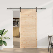 Klizna vrata 80 x 208 cm Masivna borovina Prirodna