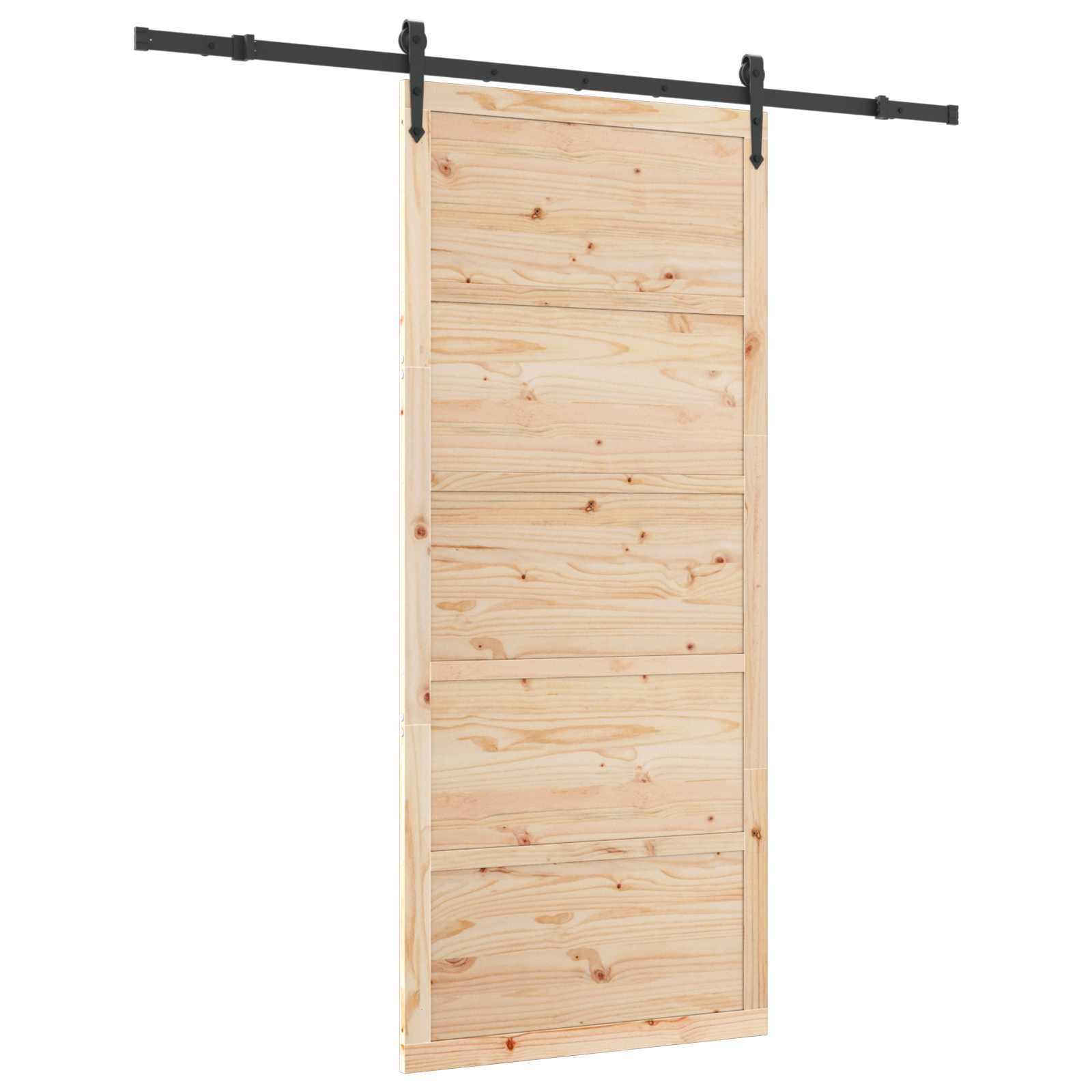 Klizna vrata 80 x 208 cm Masivna borovina Prirodna