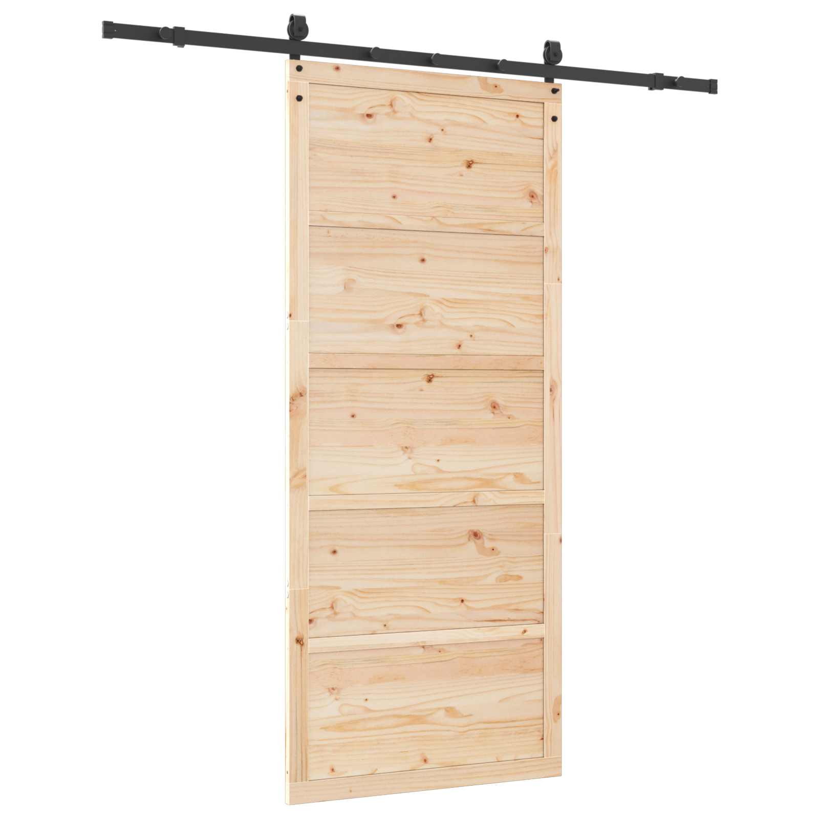 Klizna vrata 80 x 208 cm Masivna borovina Prirodna