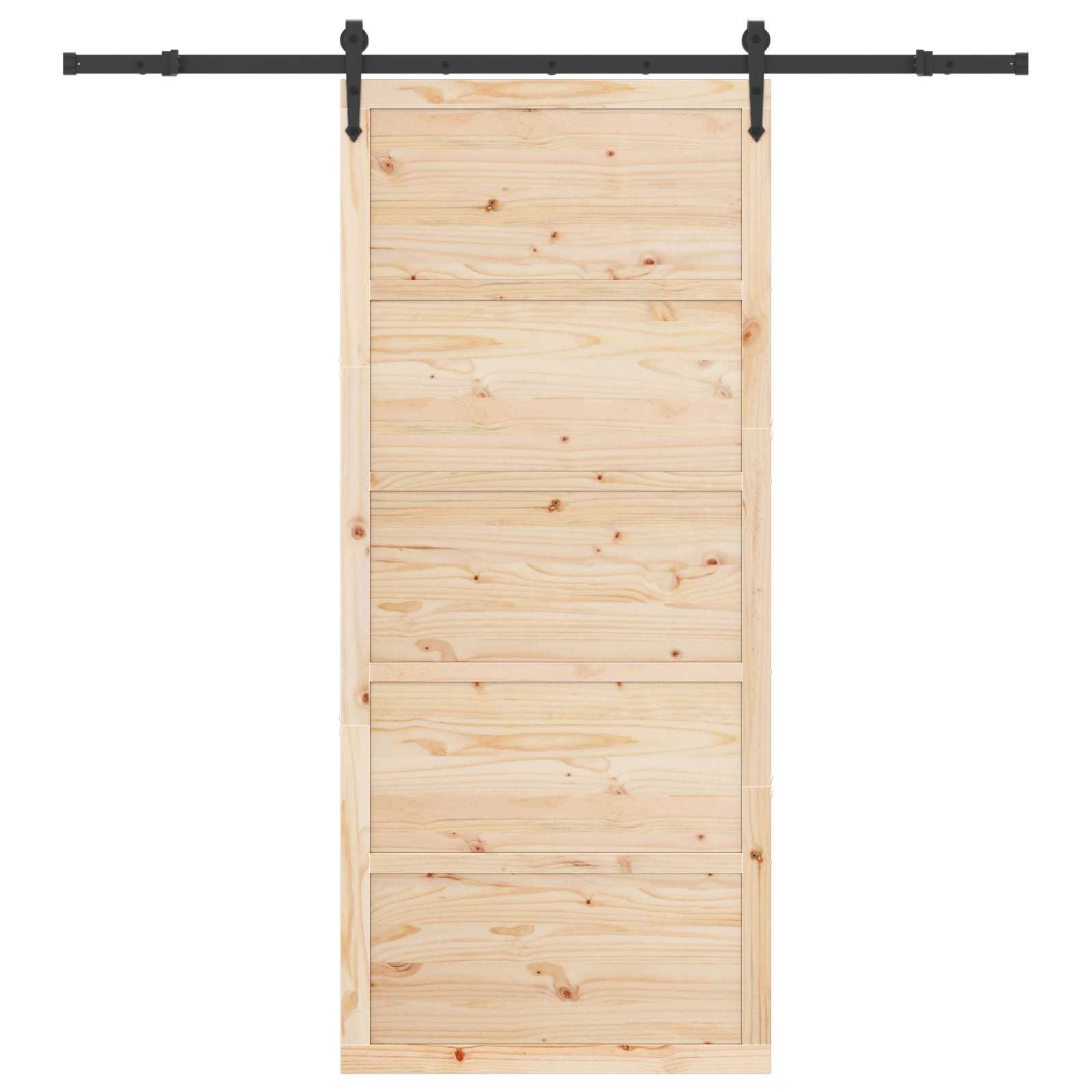 Klizna vrata 80 x 208 cm Masivna borovina Prirodna