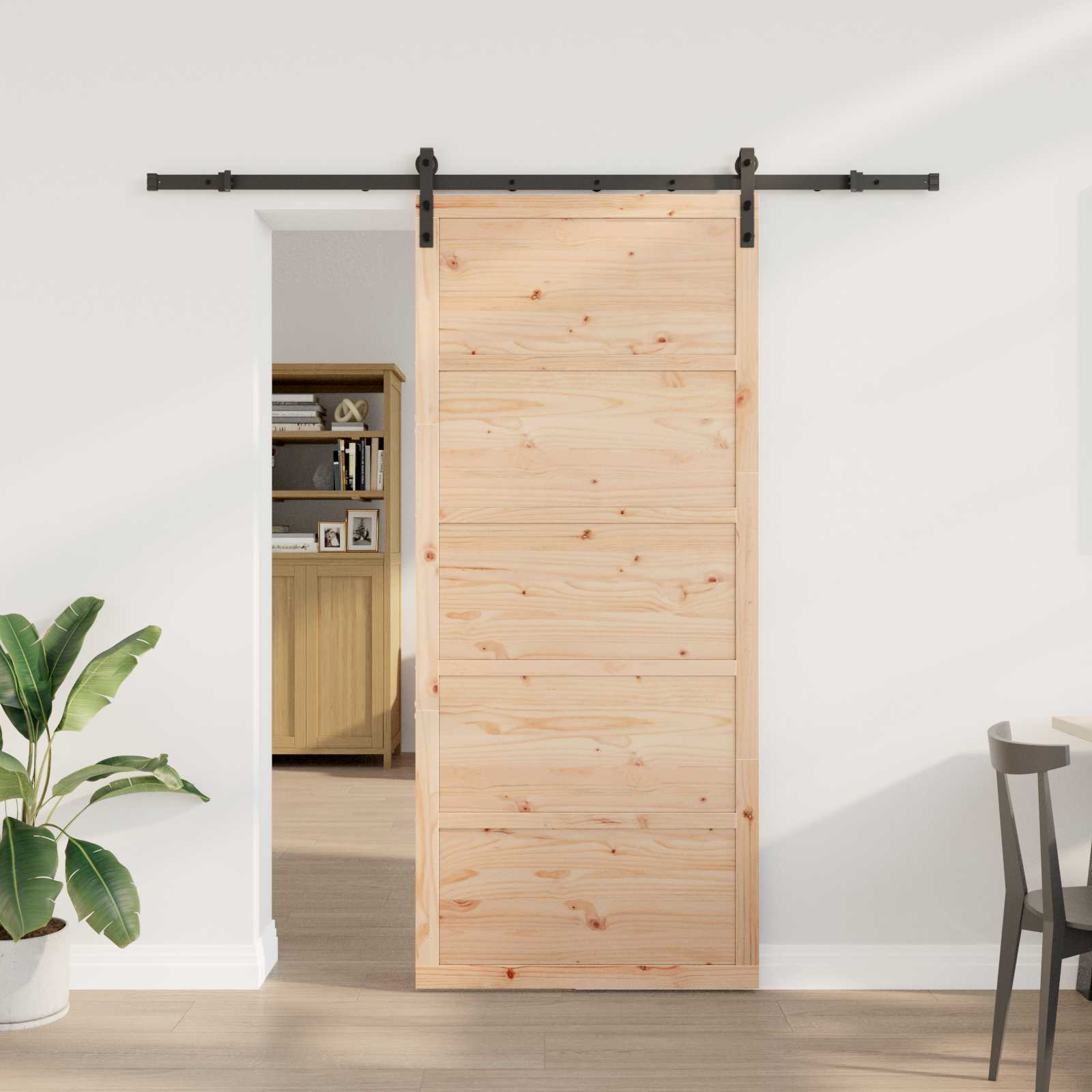 Klizna vrata Prirodna 80 x 208 cm Masivna borovina